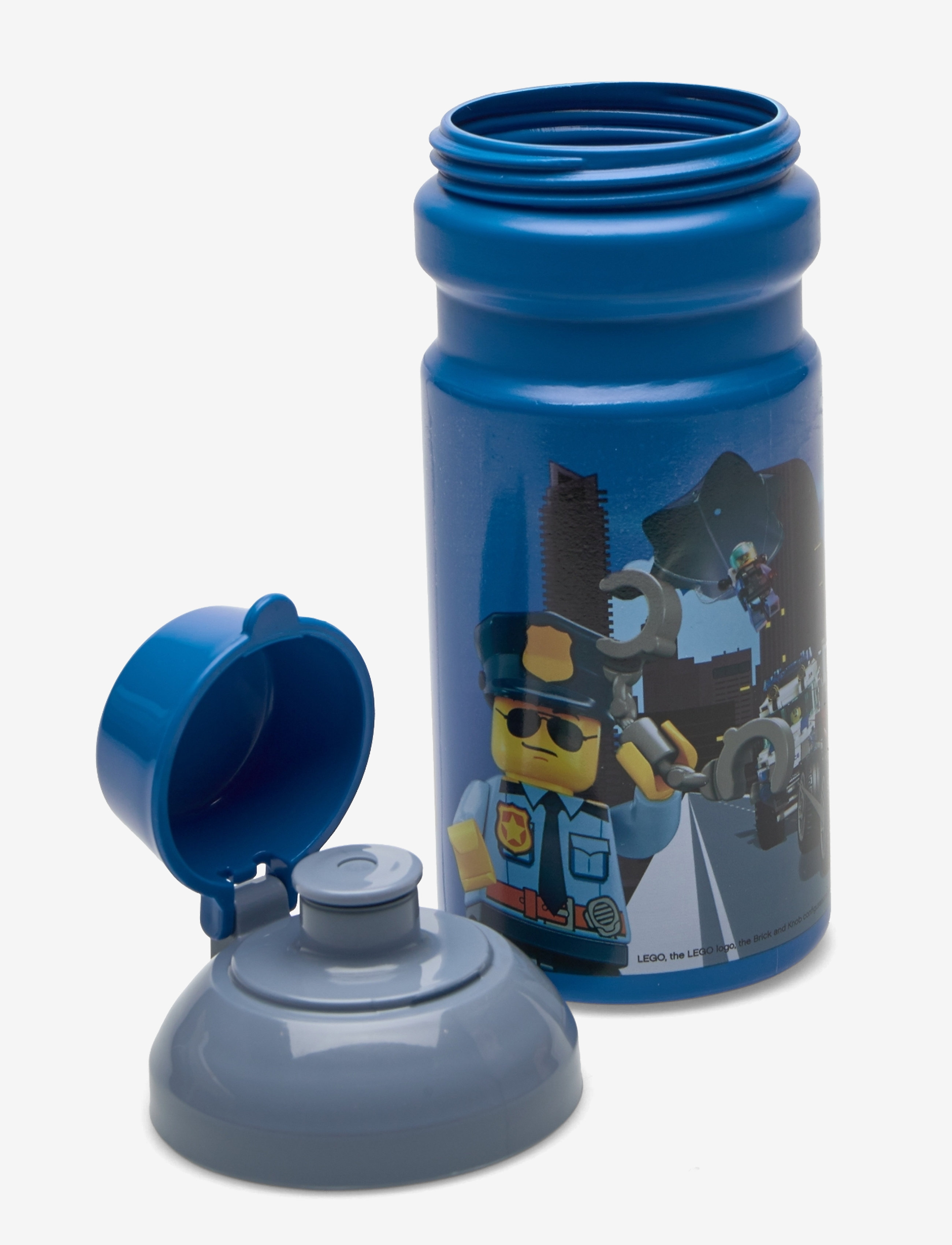 LEGO STORAGE - LEGO DRINKING BOTTLE CITY - water bottles - bright blue - 1