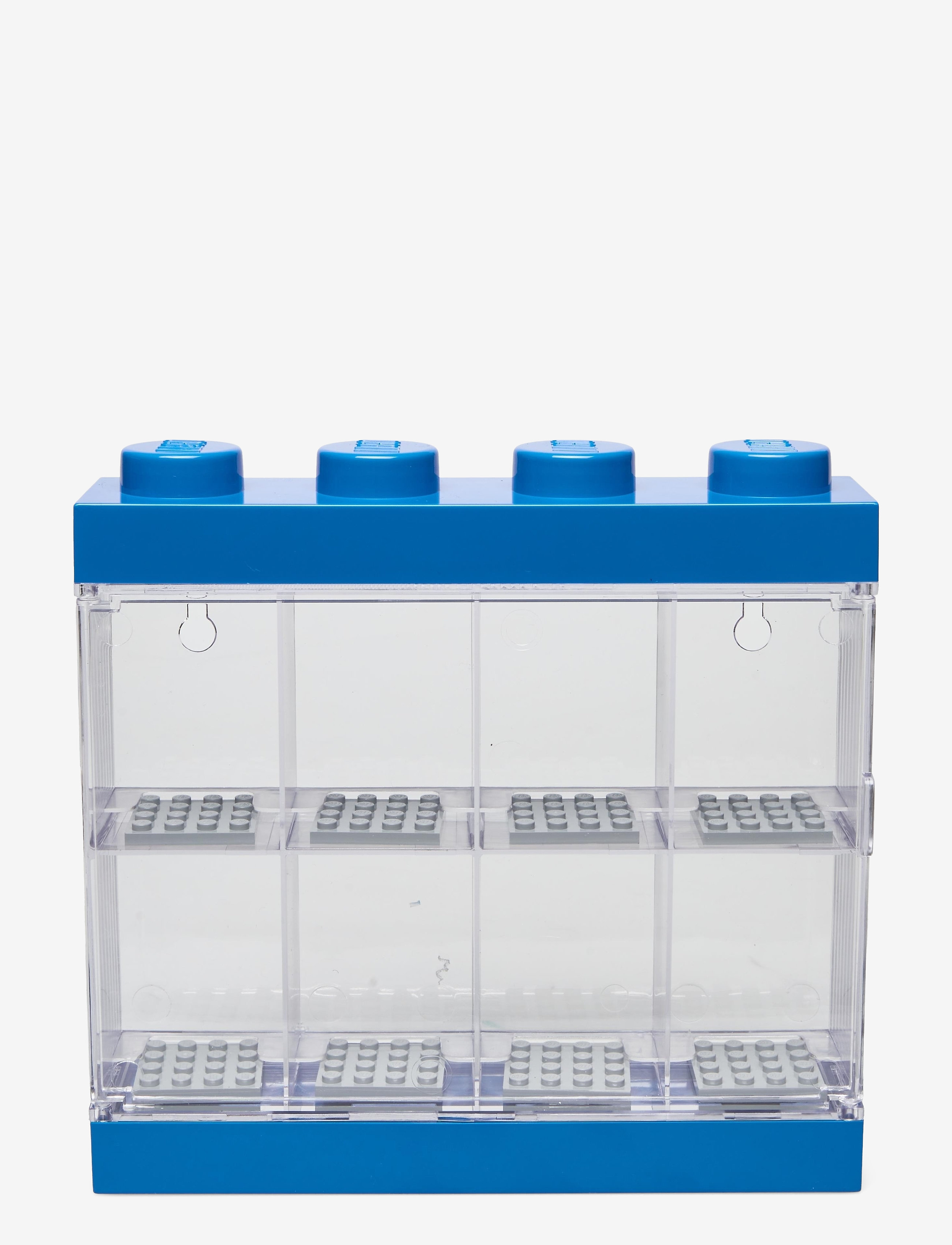LEGO STORAGE Lego Minifigure Display Case 8 (4 Knob), Opbevaringskasse, Blå, Str: 19X 5X 18CM