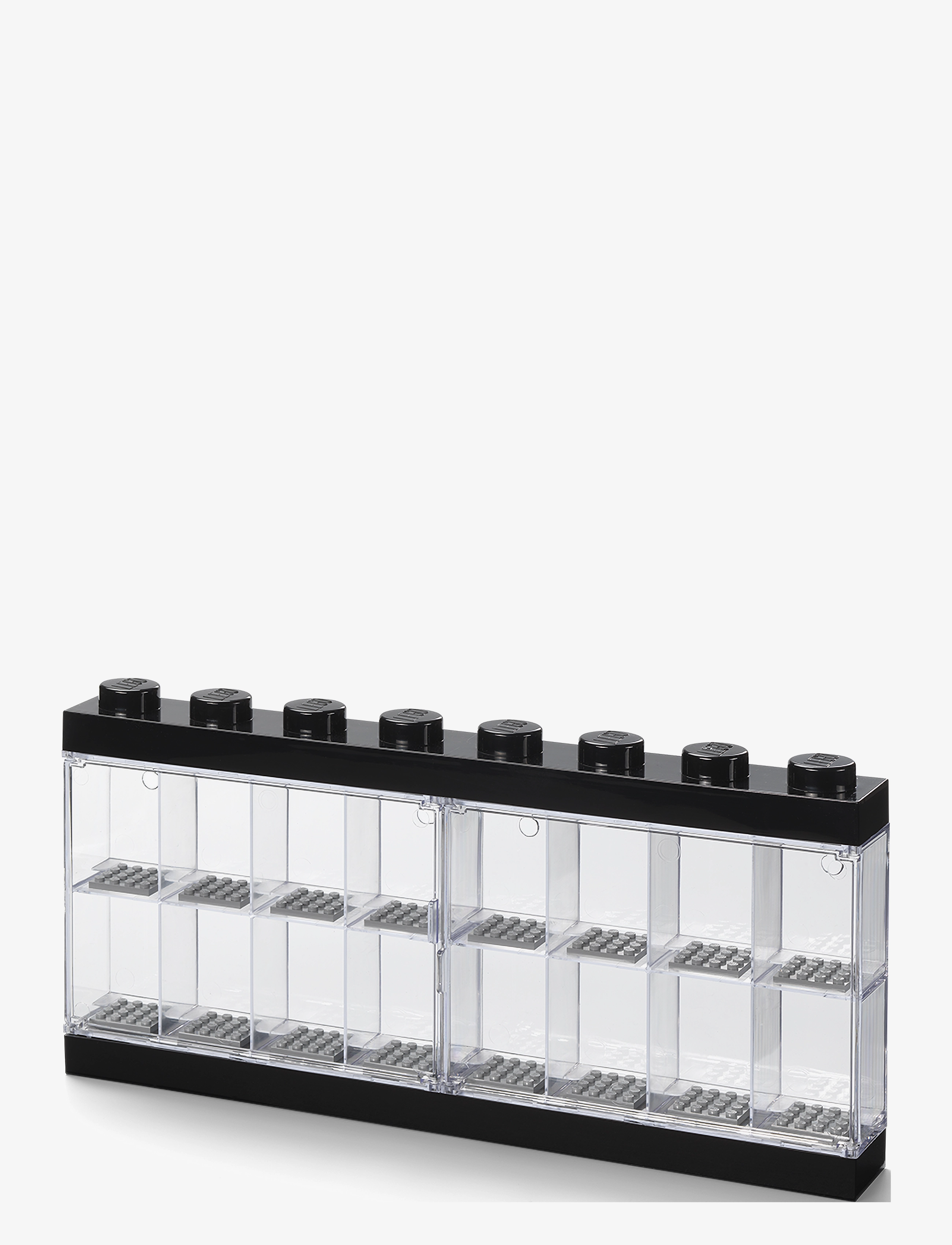 LEGO STORAGE Lego Minifigure Display Case 16 (8 Knob), Opbevaringskasse, Sort, Str: ONE SIZE
