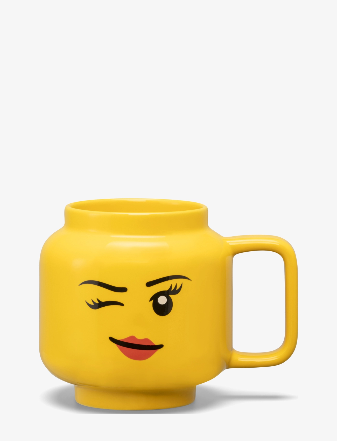 LEGO STORAGE Lego Ceramic Mug Large Winking Girl, L, Yellow, Kopper & Krus > Kopper, Børn