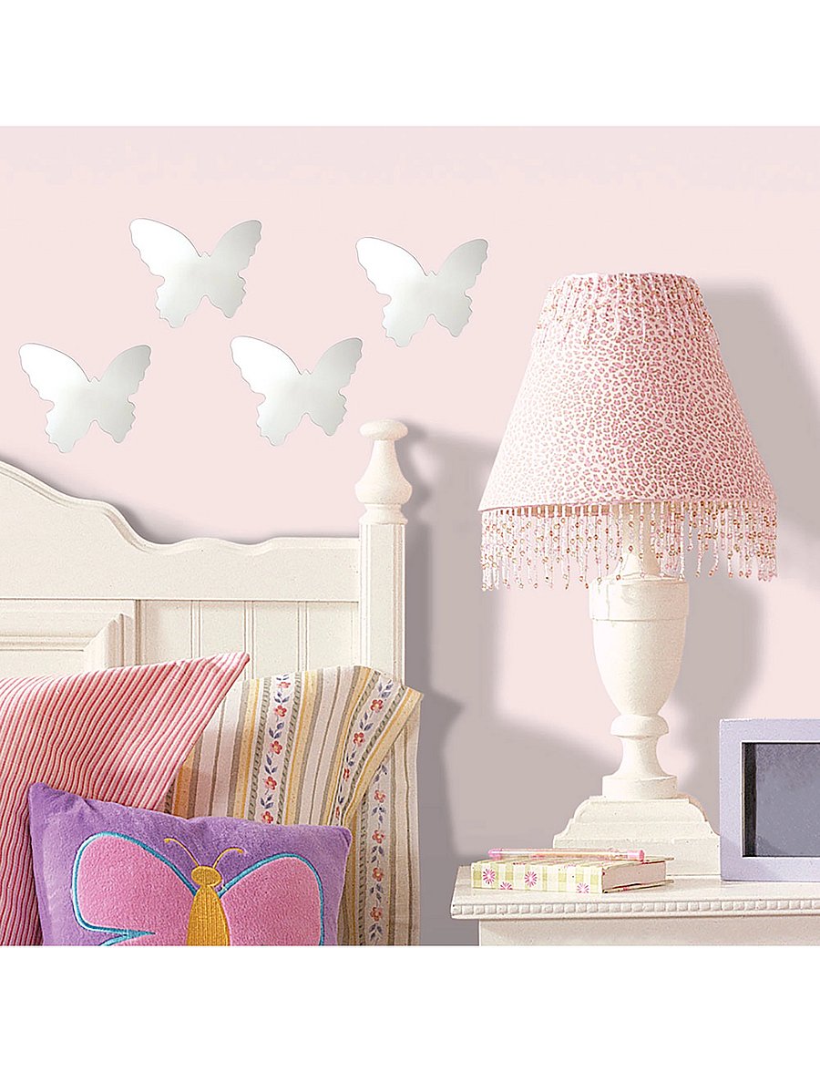 RoomMates - Wallstickers - Little Butterflies Mirrors - seinakleebised - silver - 0