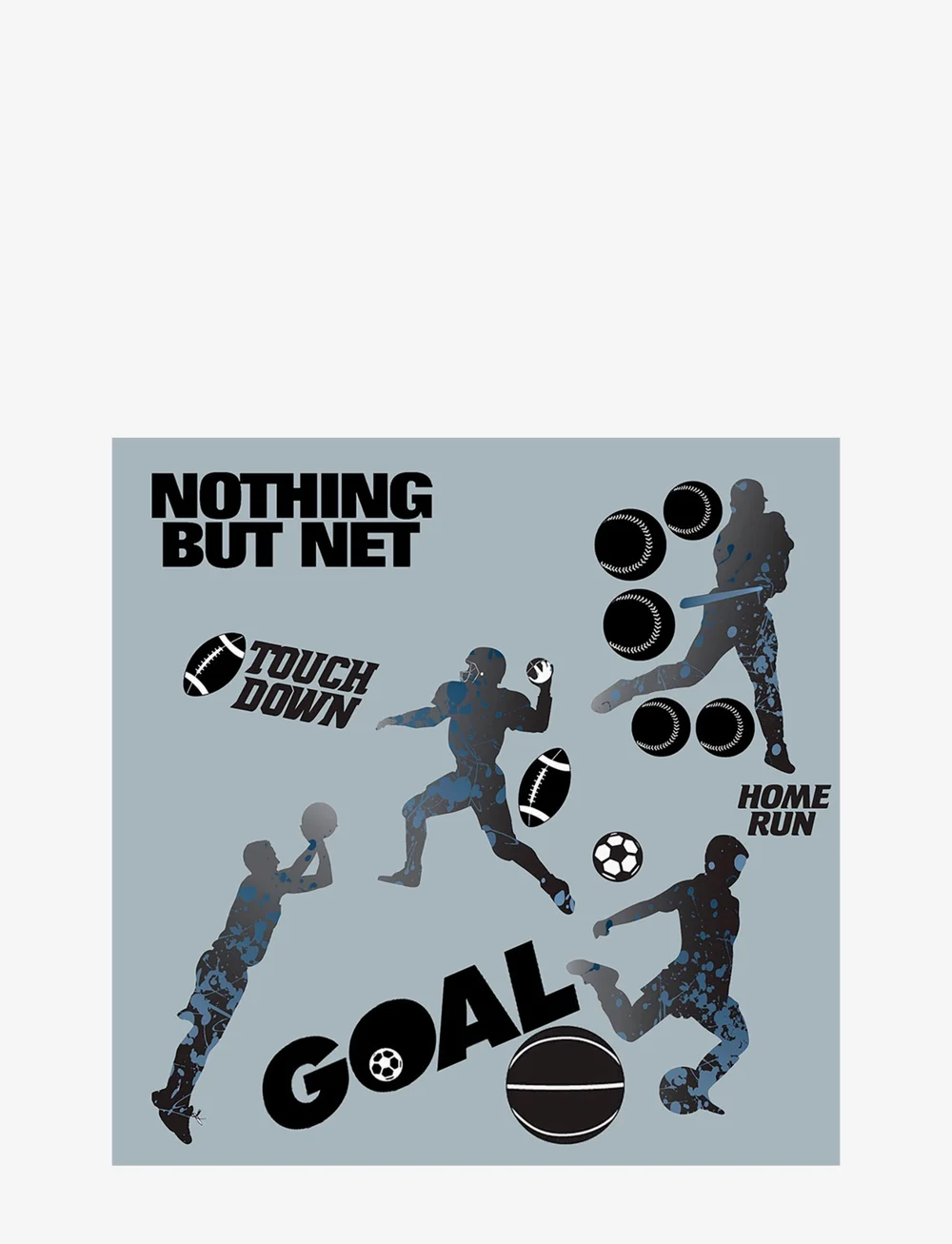 RoomMates - Wallstickers - Sports Silhouettes - wandtatoos - grey - 0