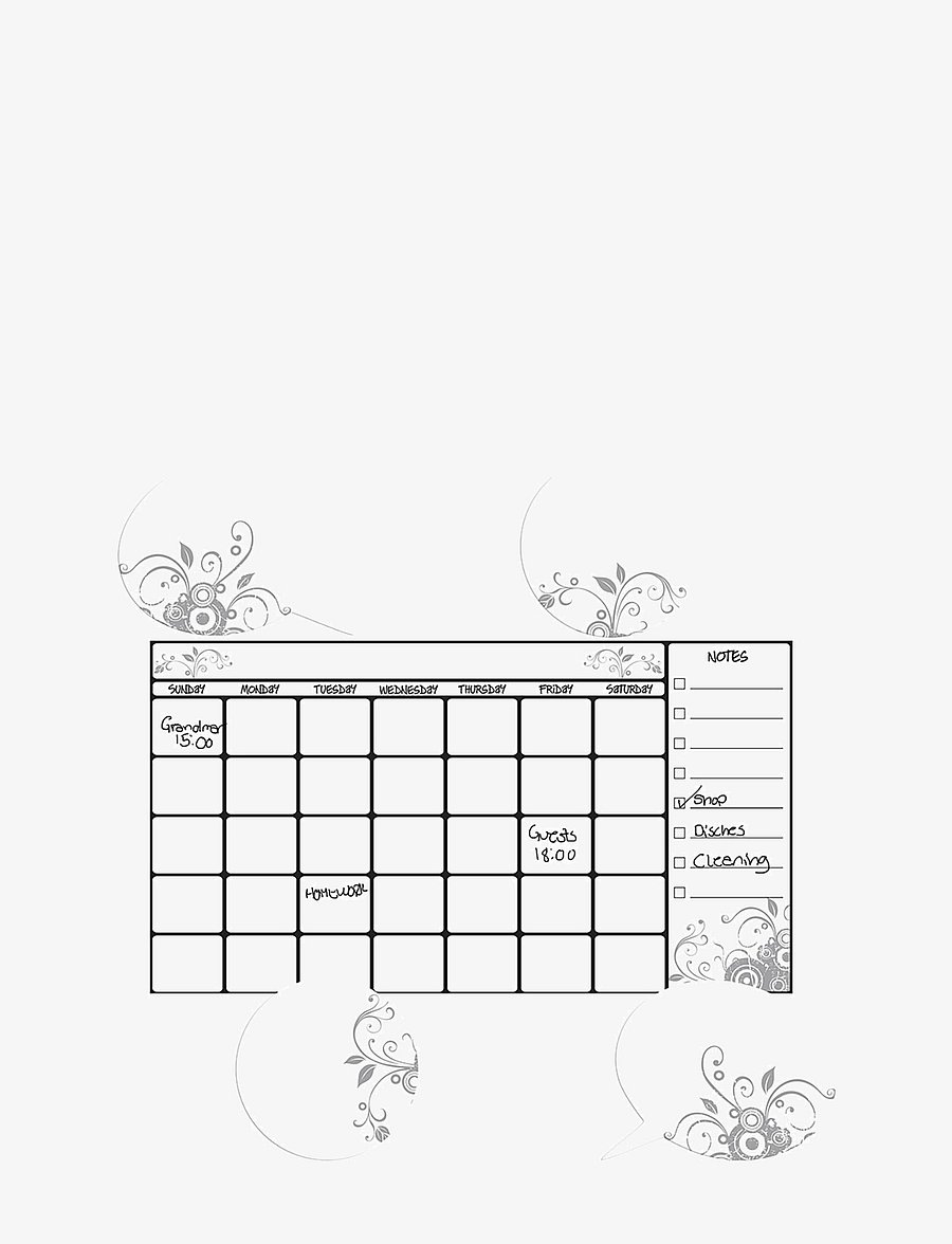 RoomMates - Wallstickers - Whiteboard Calendar - wandtatoos - white - 0
