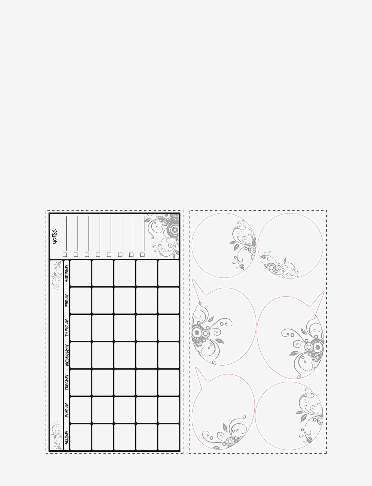 RoomMates - Wallstickers - Whiteboard Calendar - wall stickers - white - 1