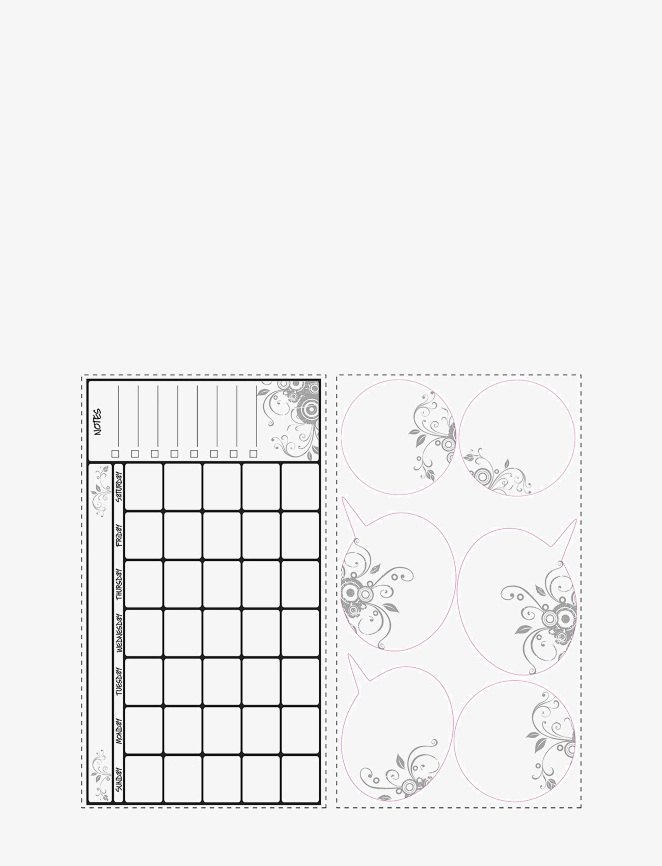 RoomMates - Wallstickers - Whiteboard Calendar - wandtatoos - white - 1