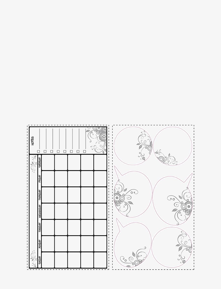 RoomMates - Wallstickers - Whiteboard Calendar - wandtatoos - white - 1