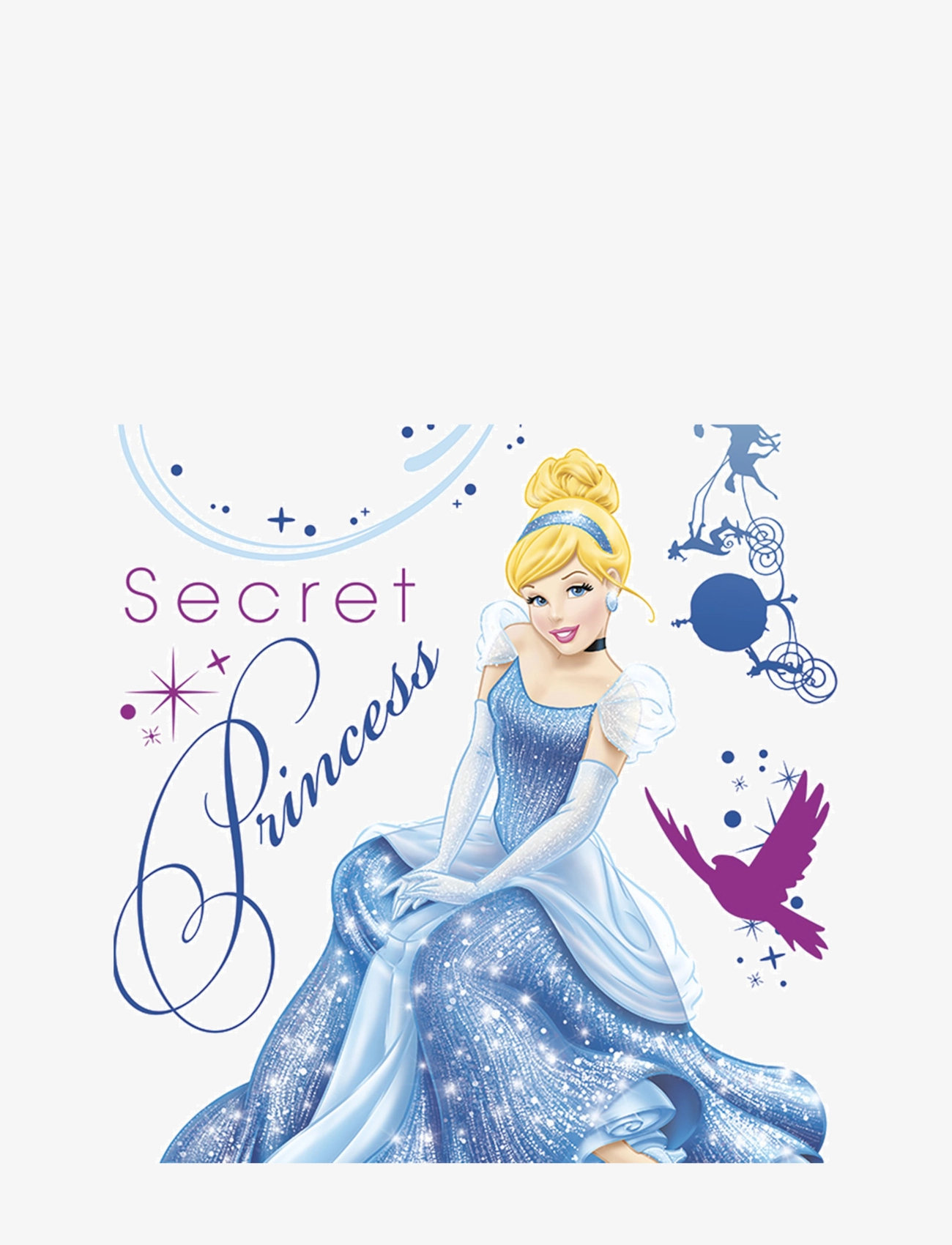RoomMates Wallstickers Princess Cinderella Glamour, Wall Stickers, Blå, Str: ONE SIZE