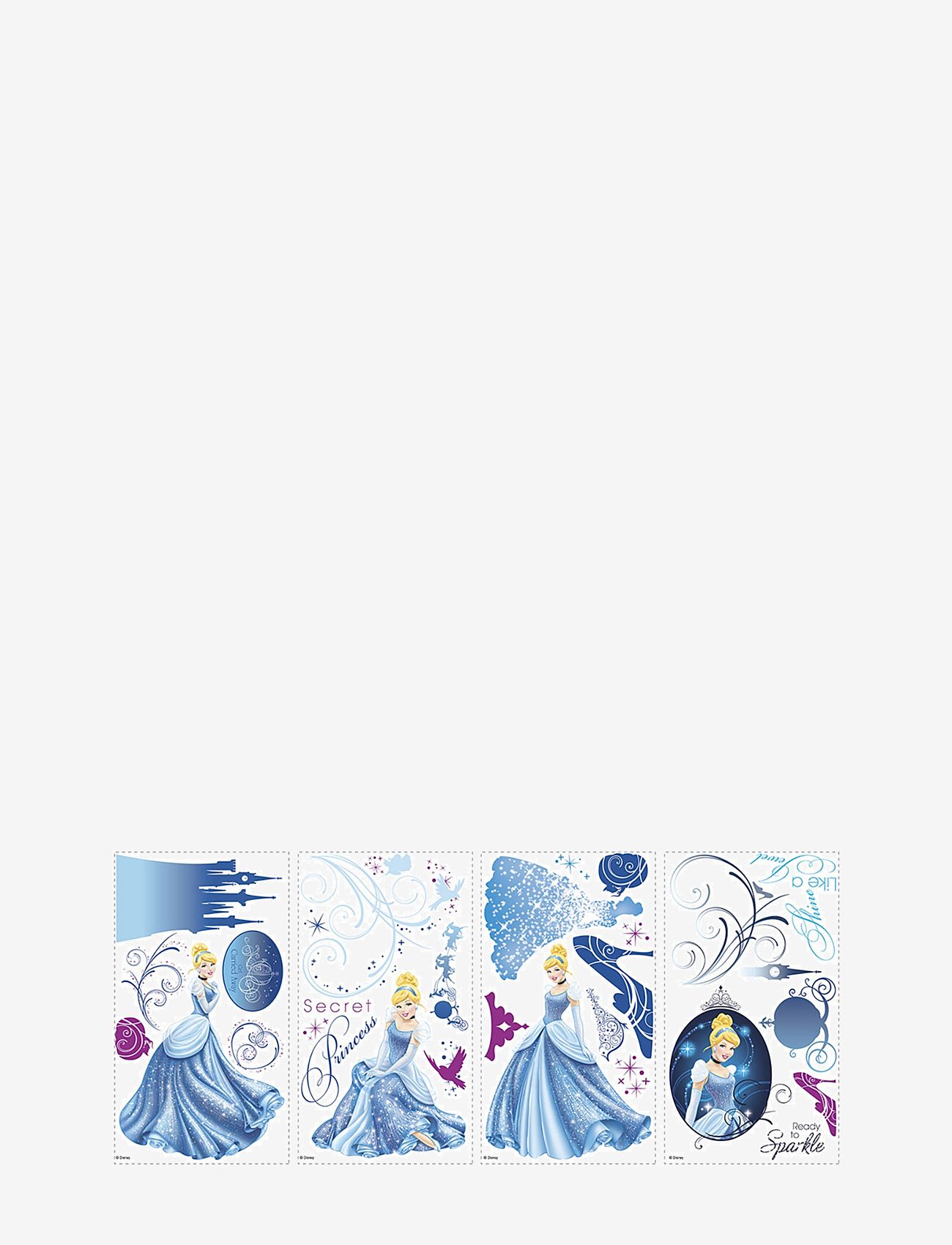 RoomMates - Wallstickers - Princess Cinderella Glamour - wandtatoos - blue - 1