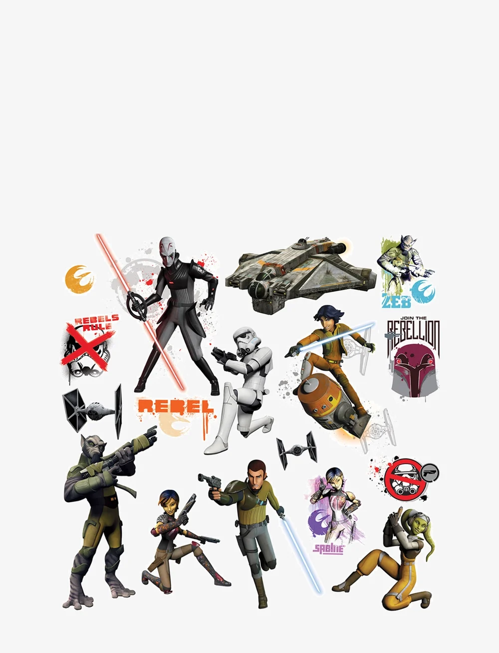 RoomMates - Wallstickers - Star Wars Rebels - seinakleebised - multi - 0