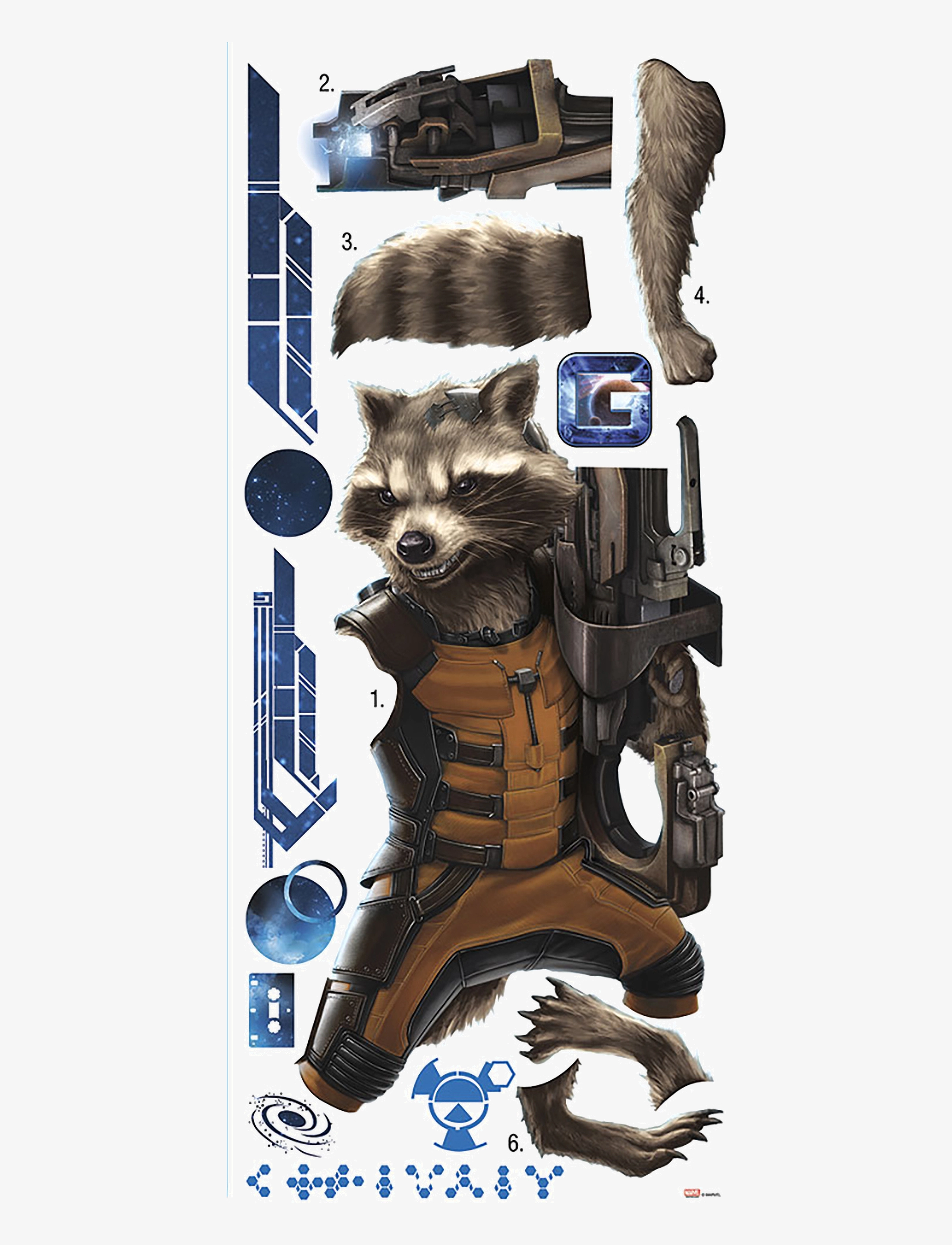 RoomMates - Wallstickers - Guardians of the Galaxy Raccoon - animaux - grey - 1