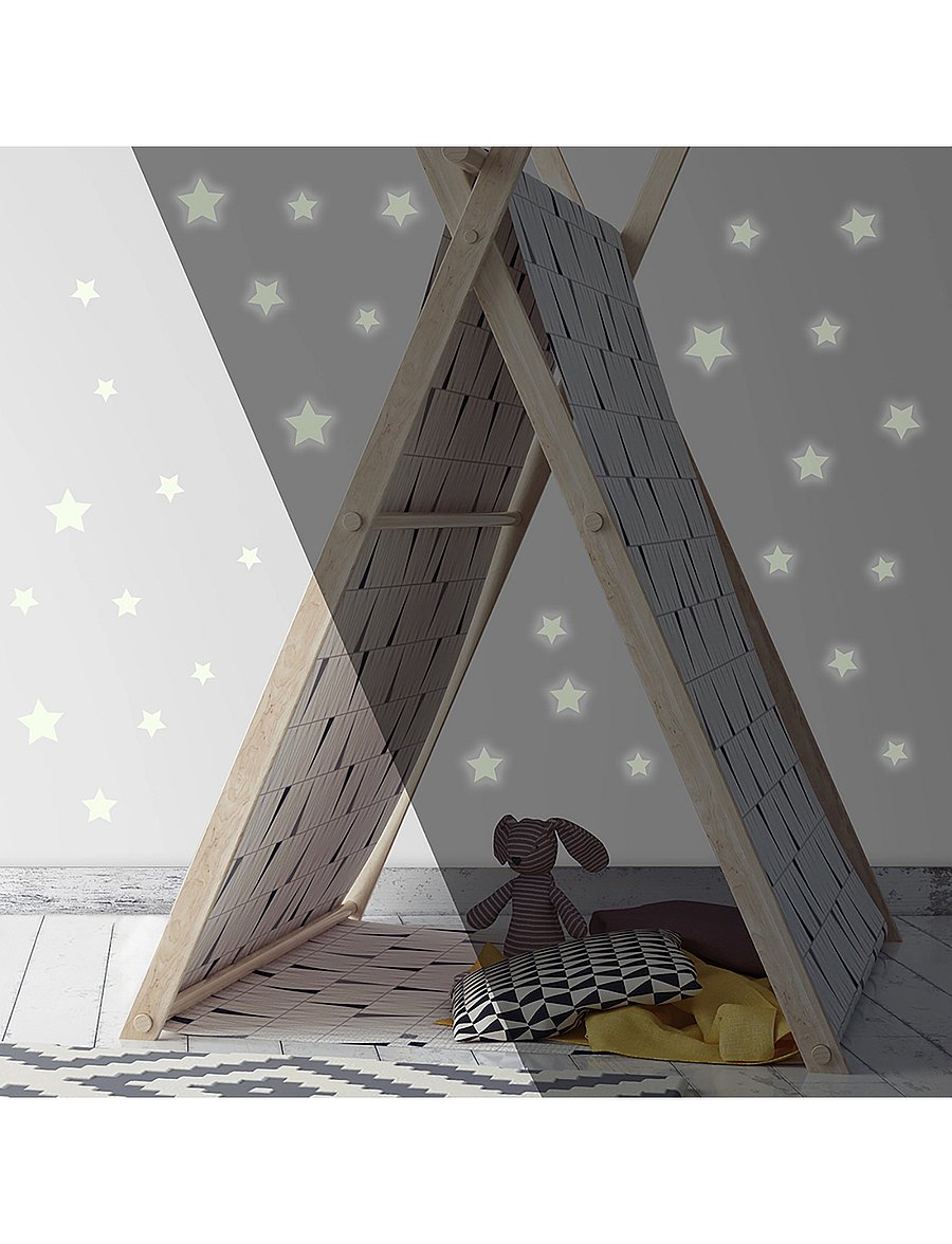 RoomMates - Wallstickers - Glow in the Dark Stars Peel & Stick - white - 0