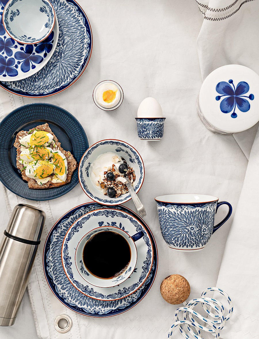 Rörstrand - Ostindia Floris mug 40cl+plate 20cm 2pc - väikesed taldrikud - blue - 1