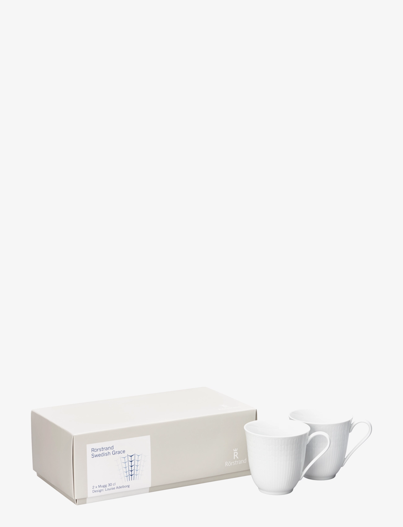 Rörstrand - Swedish Grace mugg 30 cl snö 2-pack - kaffekoppar - white - 1