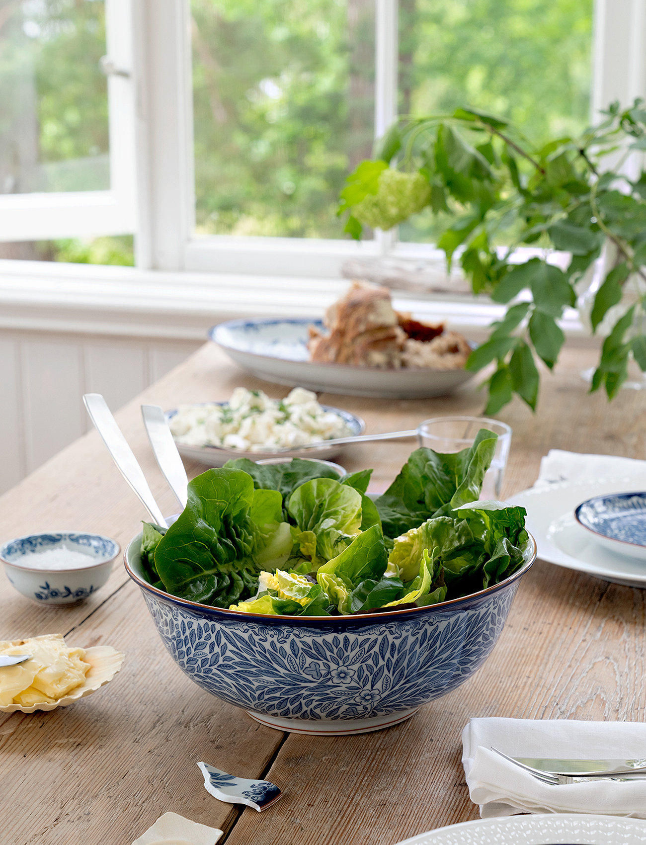 Rörstrand - Ostindia Floris salad bowl 24L - brokastu bļodas - blue - 1