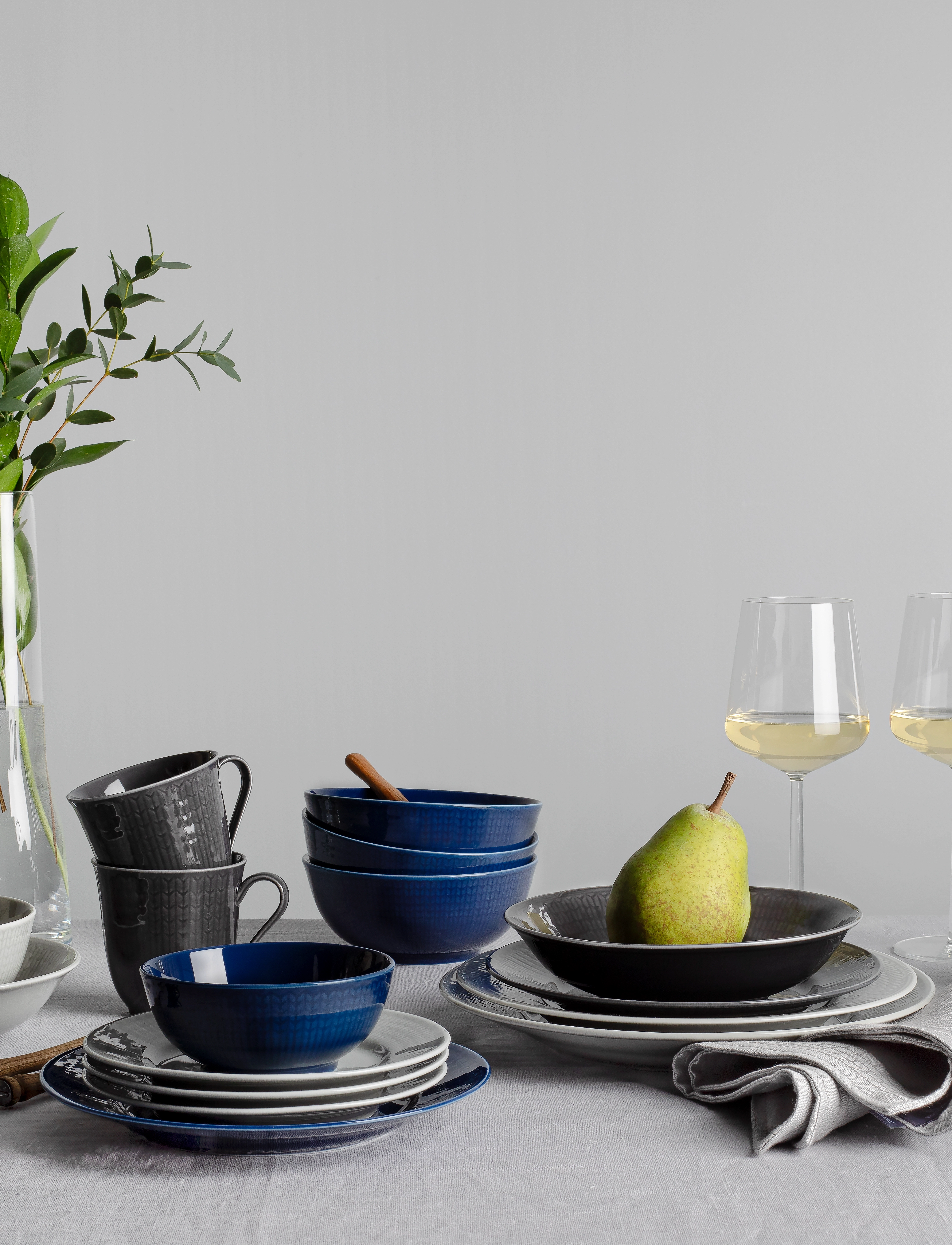 Rörstrand Swgr Egg Cup 4Cl Stone 2Pc, 4 CL, Black, Skåle > Æggebægre, Unisex
