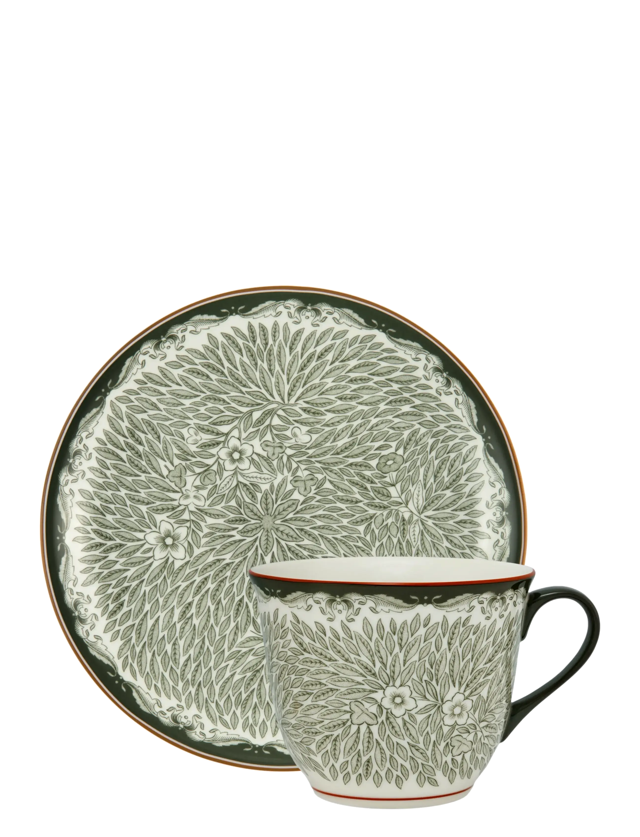 Rörstrand Ostindia Floris Mugg 40+Tallrik 20 Green 2Pc, 40CL/20 cm, Plates, Grün - Table Settings&sets, Homeware