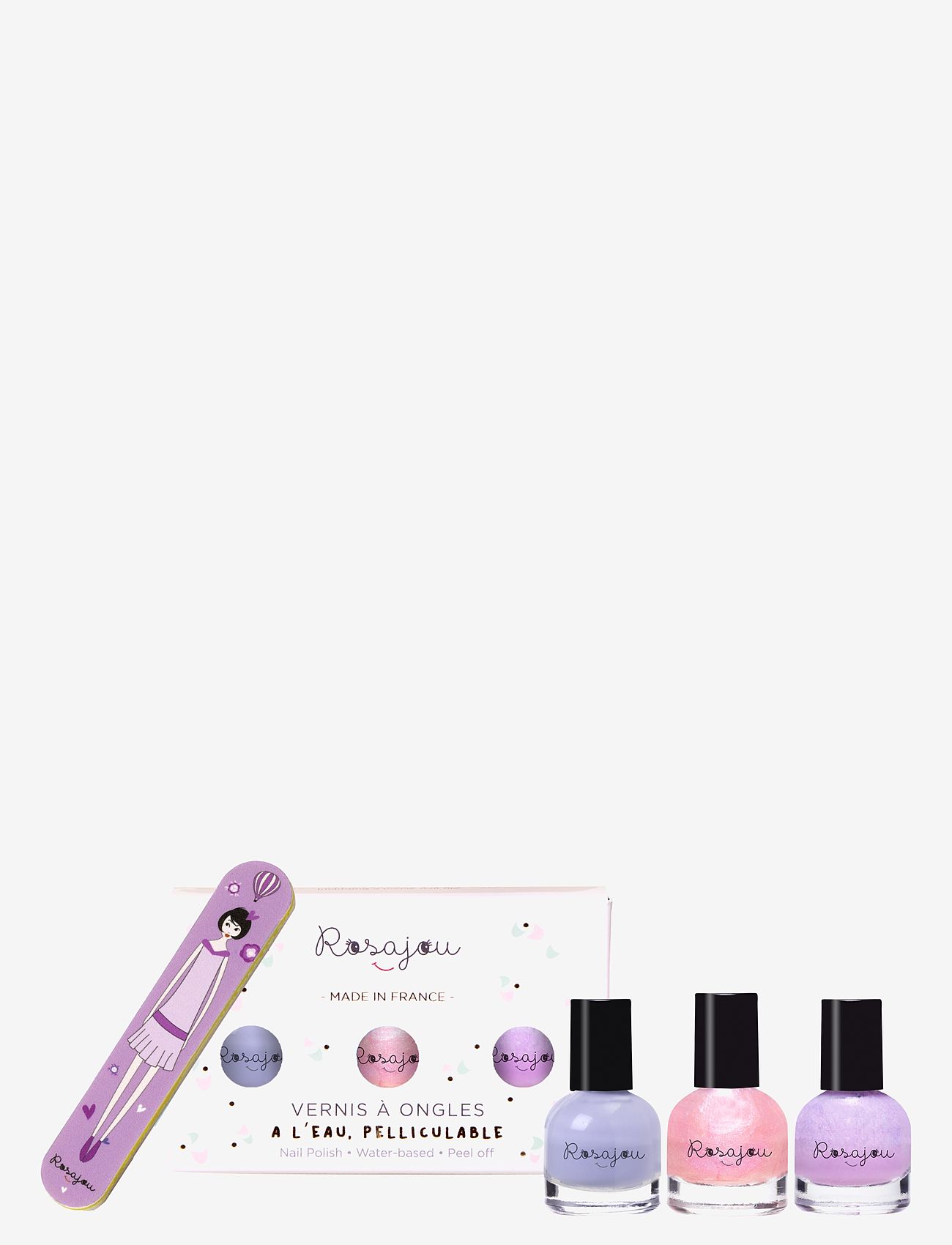 ROSAJOU - Nail polishes set + nail file - cool x magic x lavande - 1