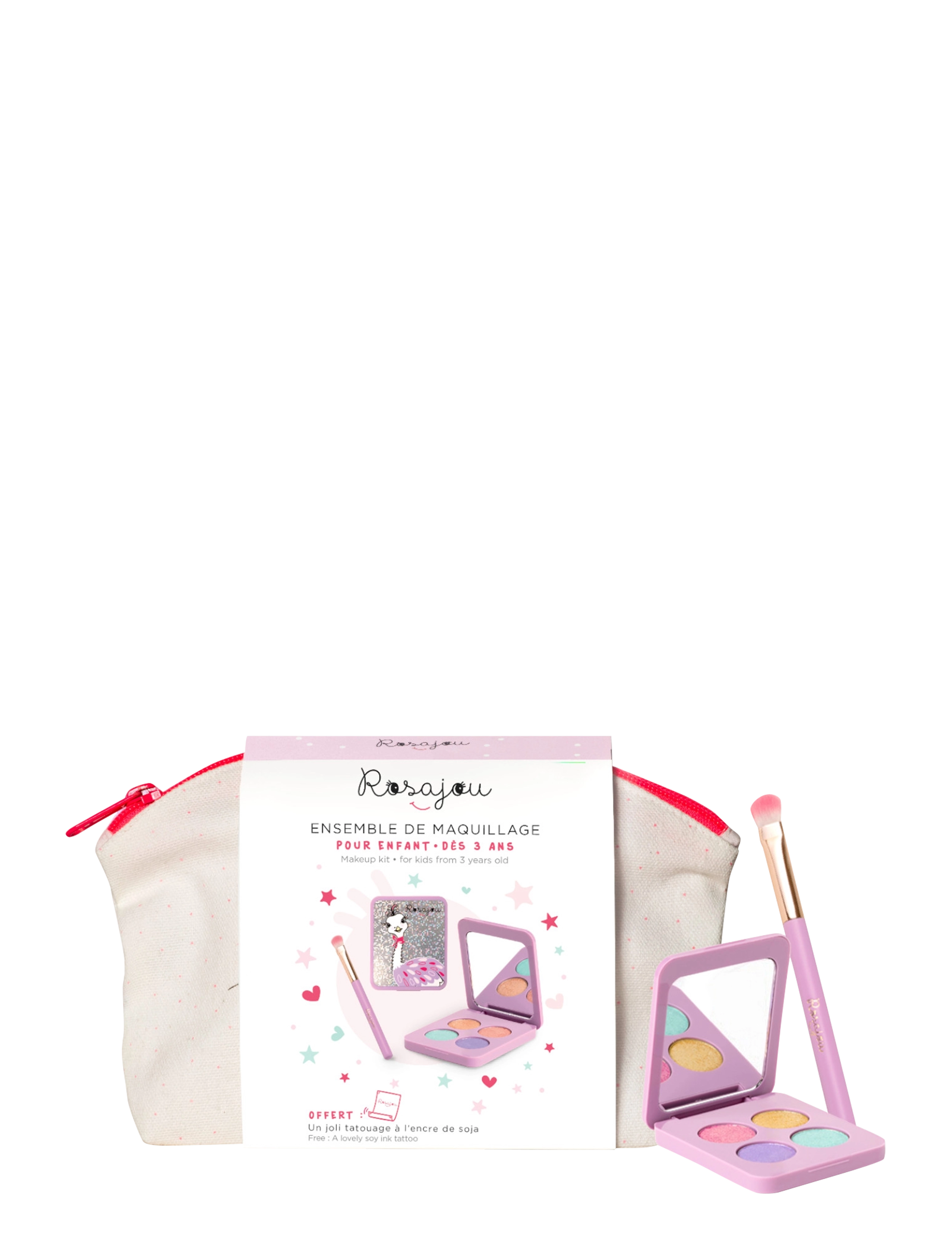 ROSAJOU Vegan Glitter Shadow Set With Baumwolle Case Patterned - One Size - Kinder