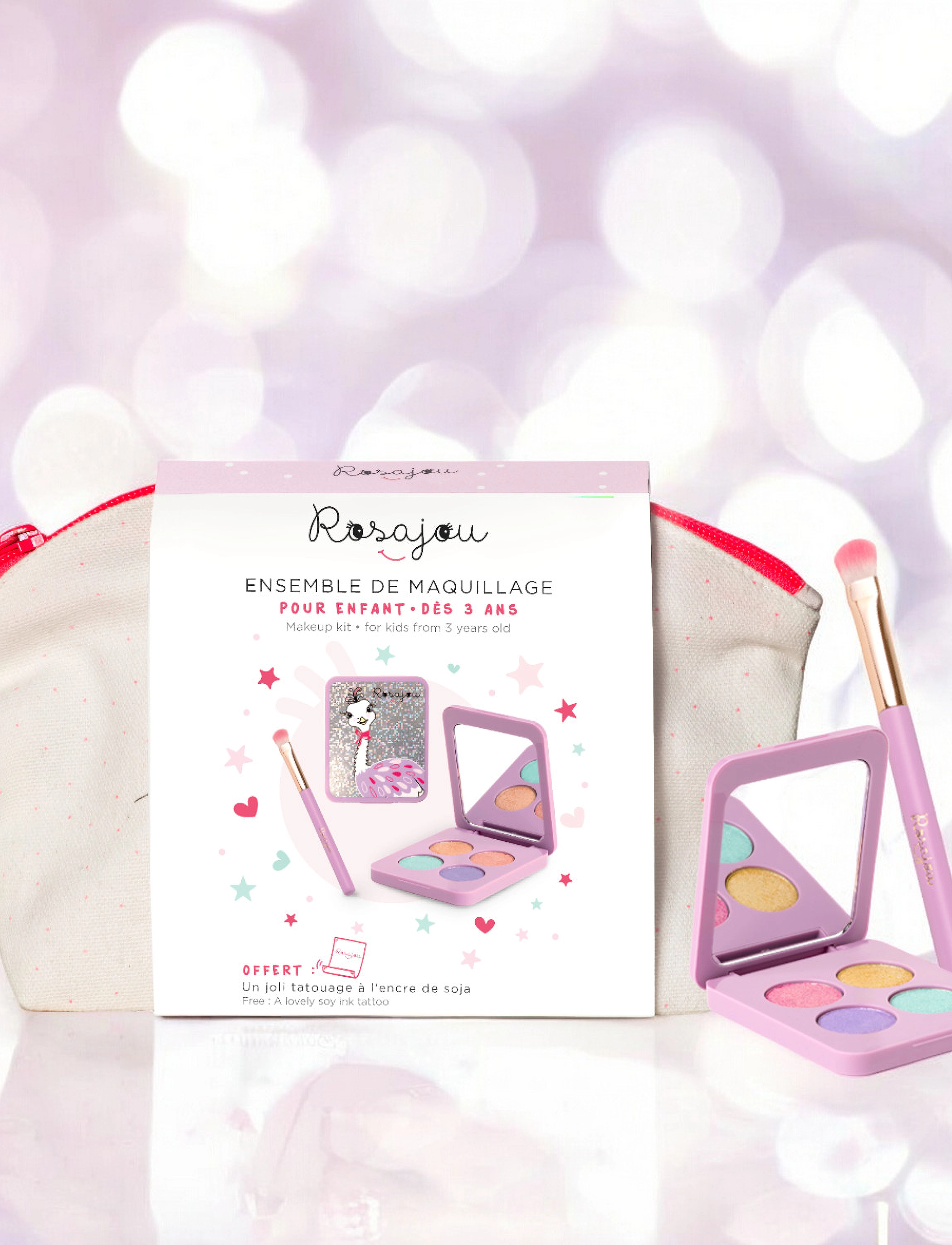 ROSAJOU Vegan Glitter Shadow Set With Cotton Case, One Size, Multi/patterned, Øjenskygger > Øjenskygge - Ikke Paletter, Dame