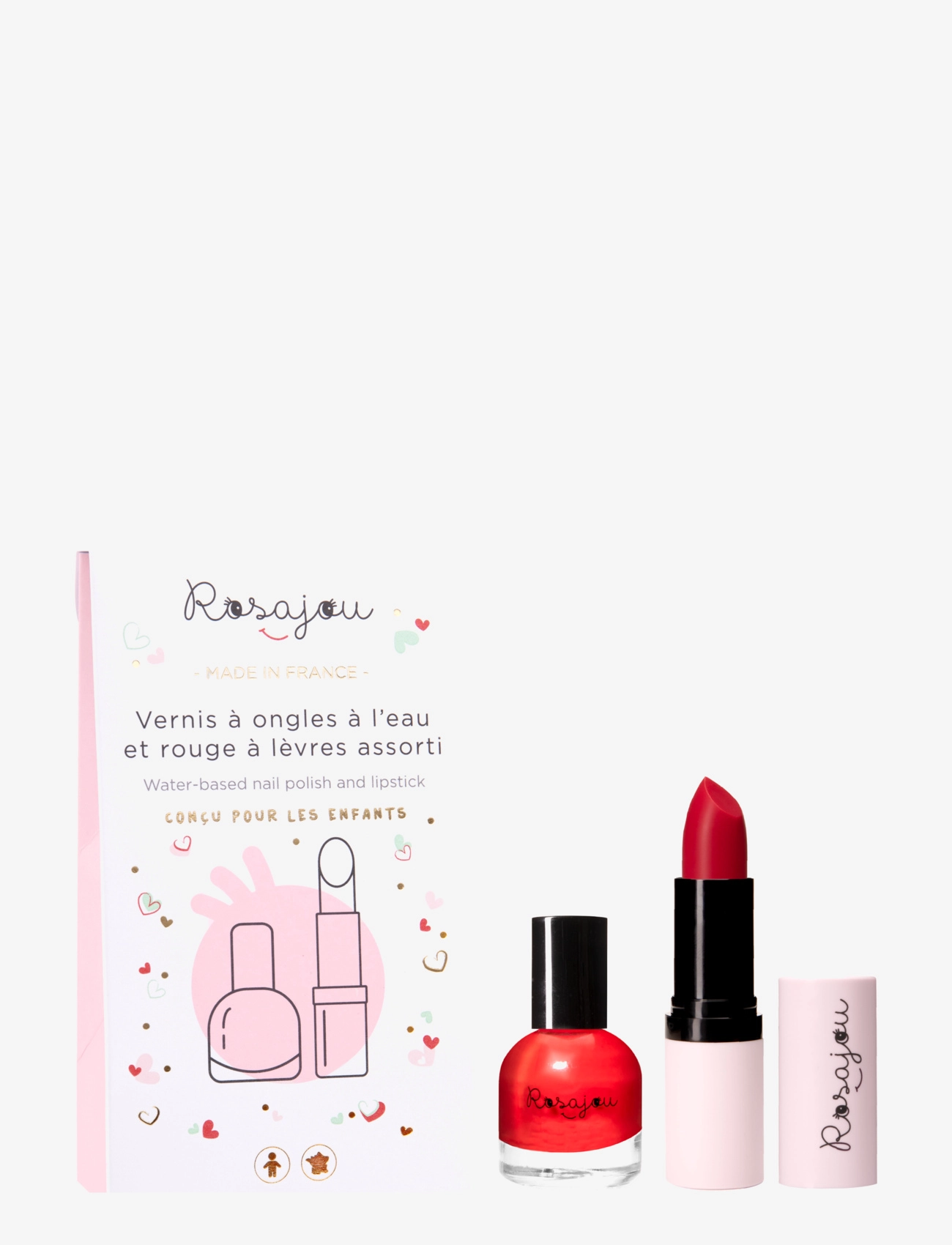 ROSAJOU Vegan Duo Set, Makeup, Rød, Str: ONE SIZE