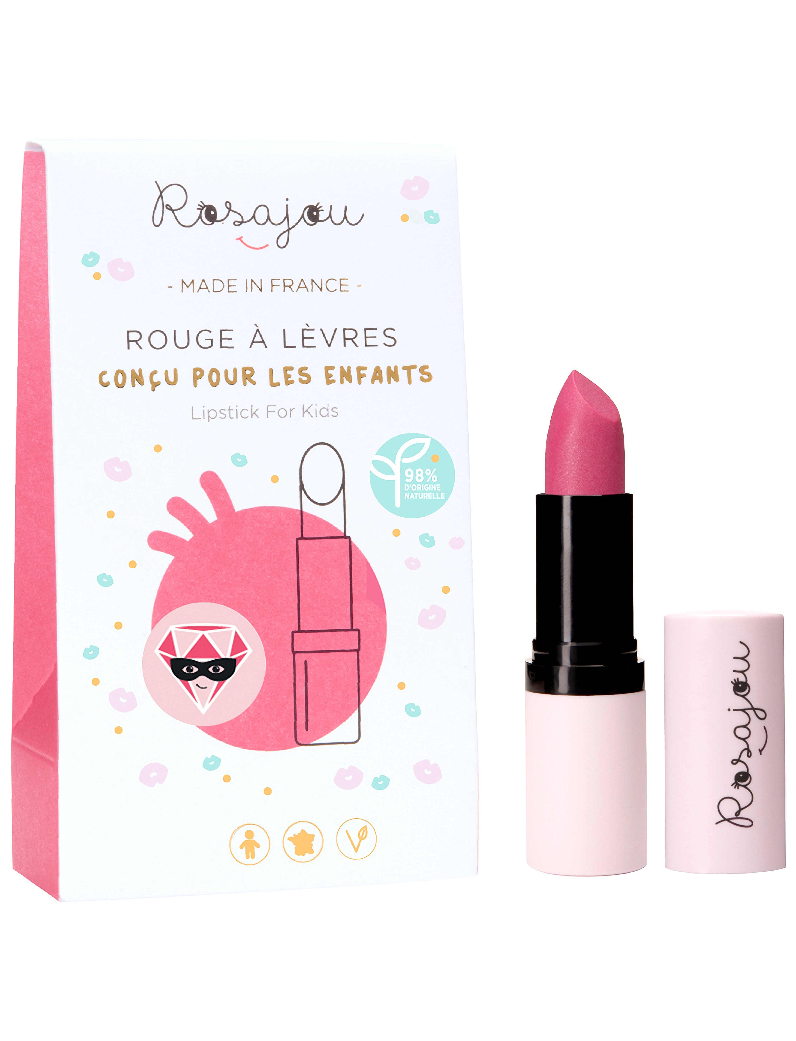 ROSAJOU Vegan Lipstick, One Size, Costumes & Accessories, Rosa - Makeup, Kinder
