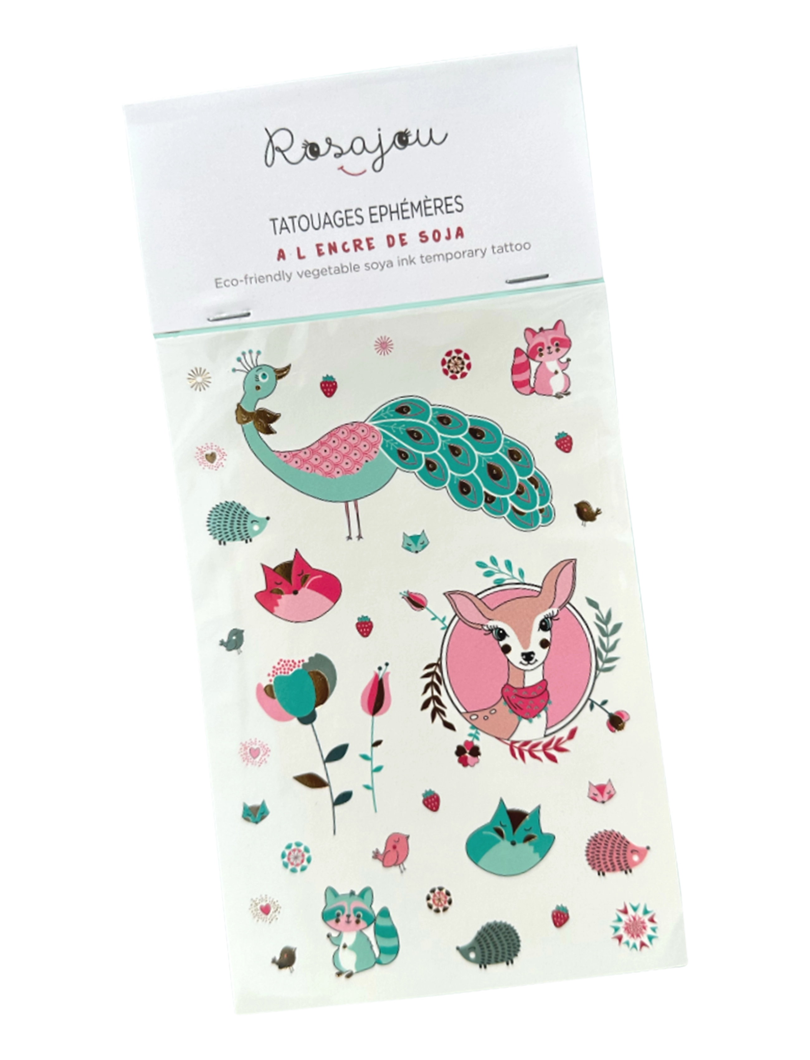 ROSAJOU Temporary Tattoos (Vegetable Soya Ink), Børn, Makeup, Multi/mønstret, Str: ONE SIZE