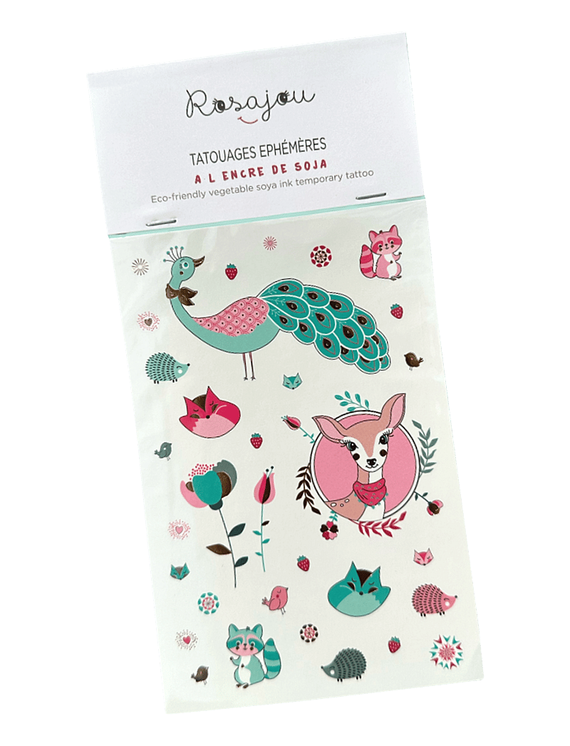 ROSAJOU - Temporary Tattoos (vegetable soya ink) - floral - 0