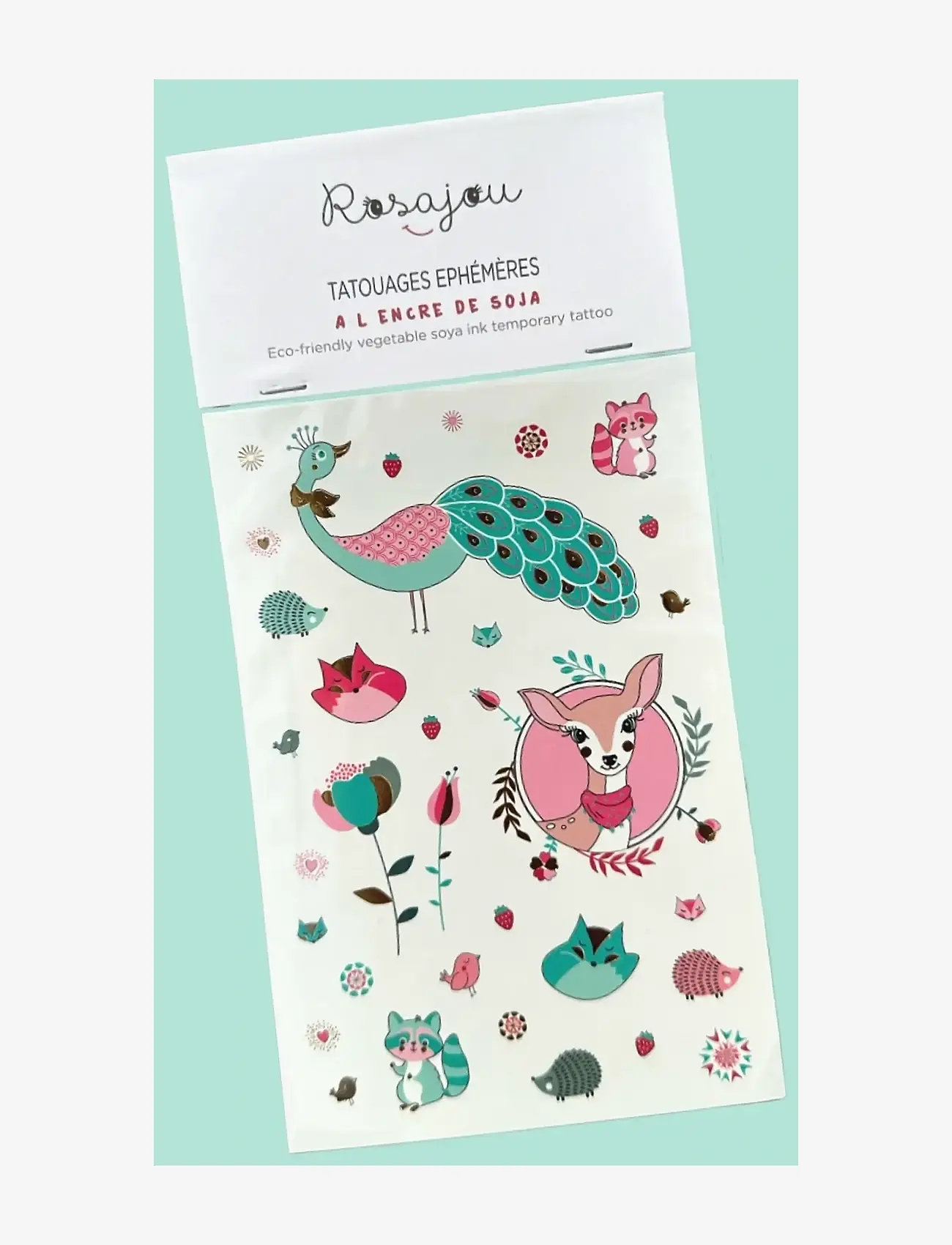 ROSAJOU - Temporary Tattoos (vegetable soya ink) - floral - 1