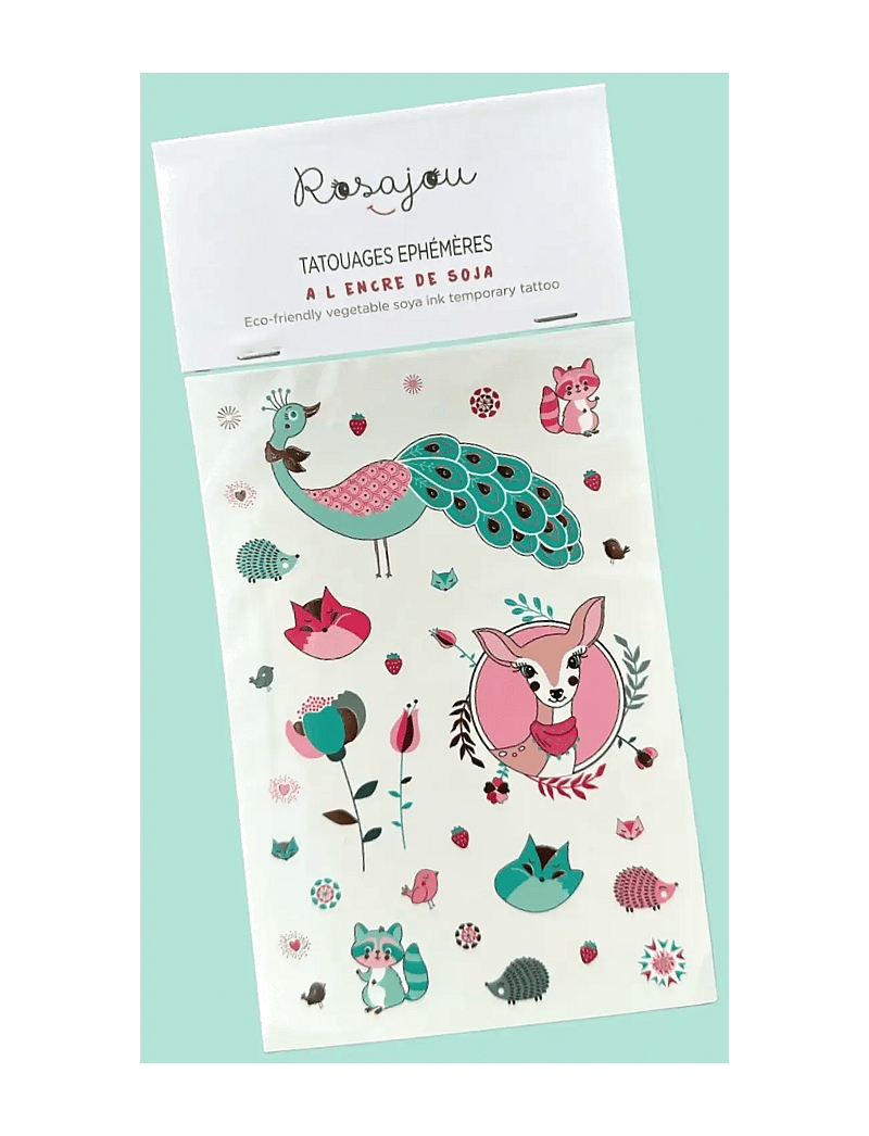ROSAJOU - Temporary Tattoos (vegetable soya ink) - floral - 1