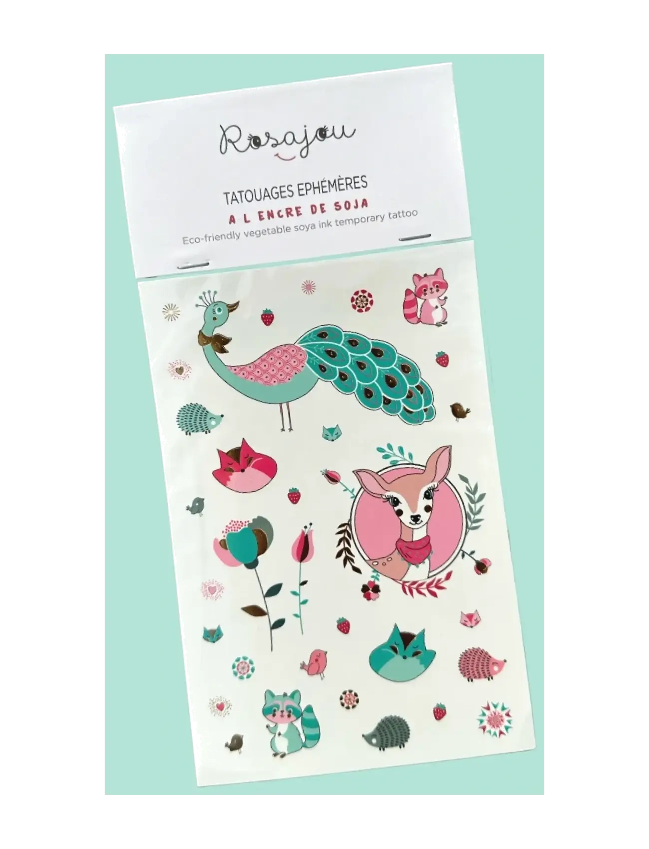 ROSAJOU - Temporary Tattoos (vegetable soya ink) - tatuiruotės - floral - 1