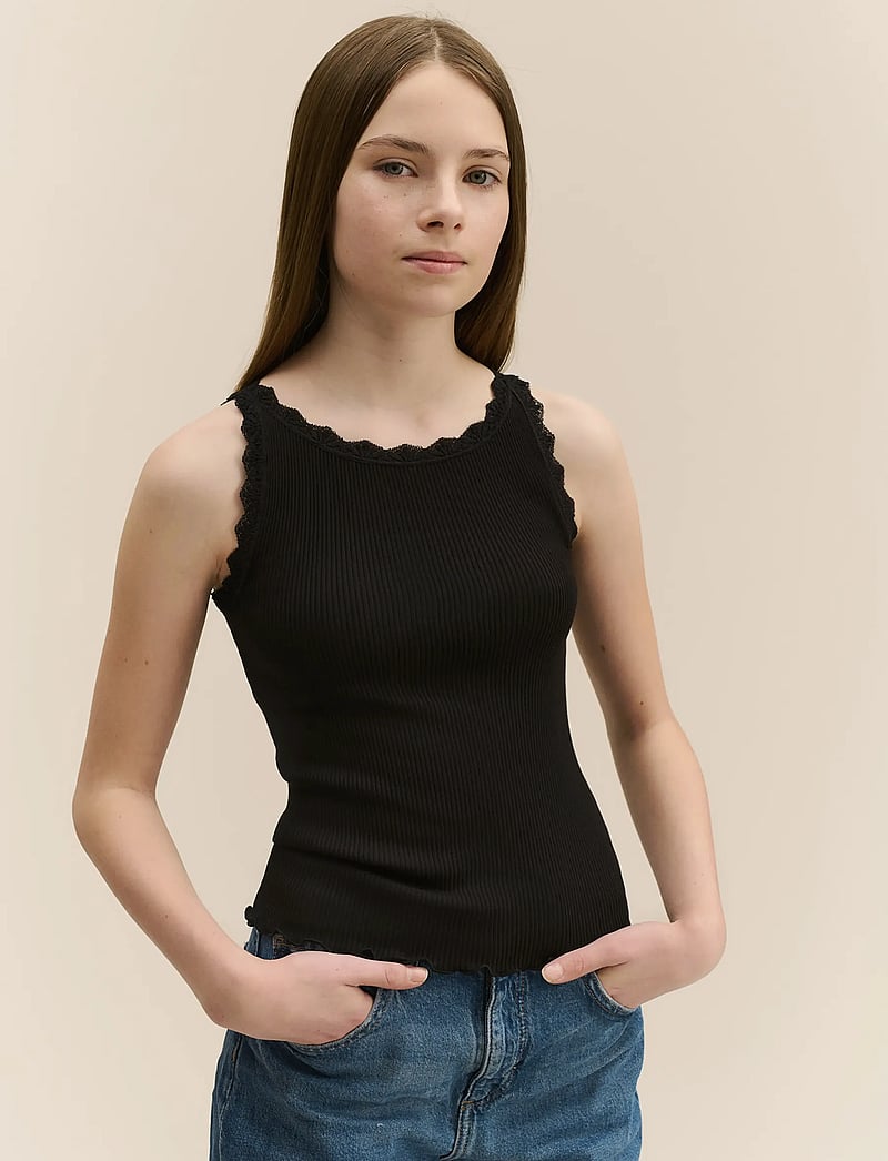 Rosemunde Kids - RKBalta Modal SL Lace Top - tanktops - black - 3