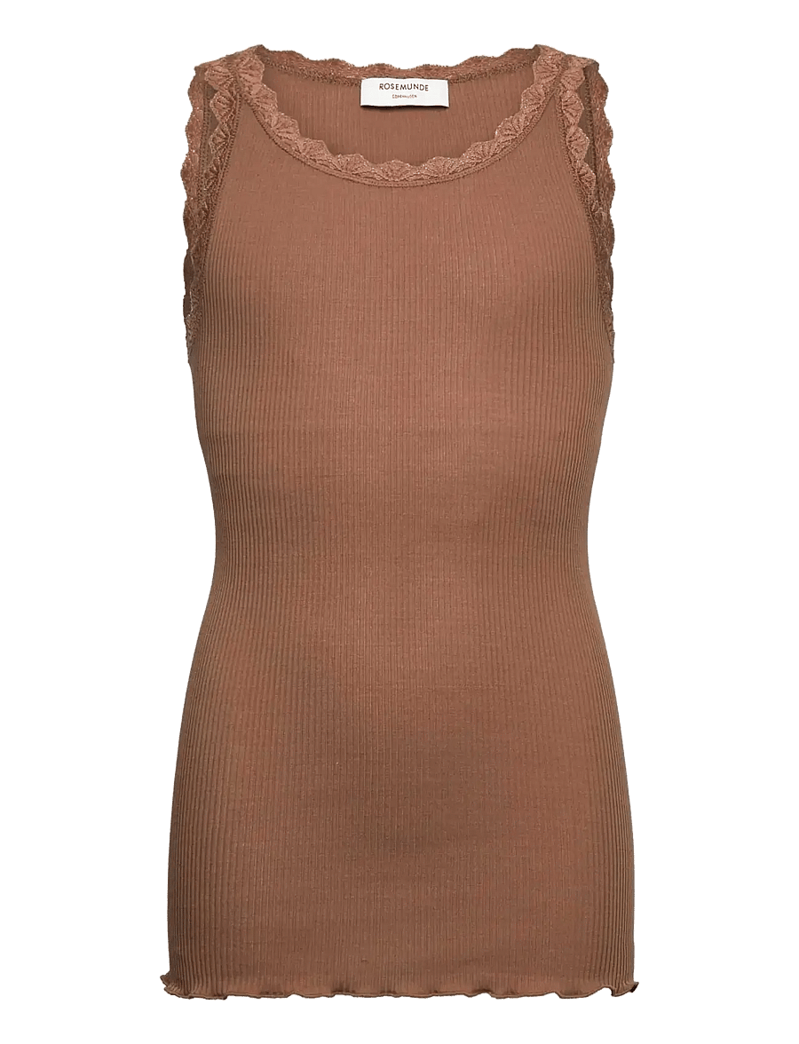 Rosemunde Kids - RKBalta Modal SL Lace Top - tanktops - coca mocha - 0
