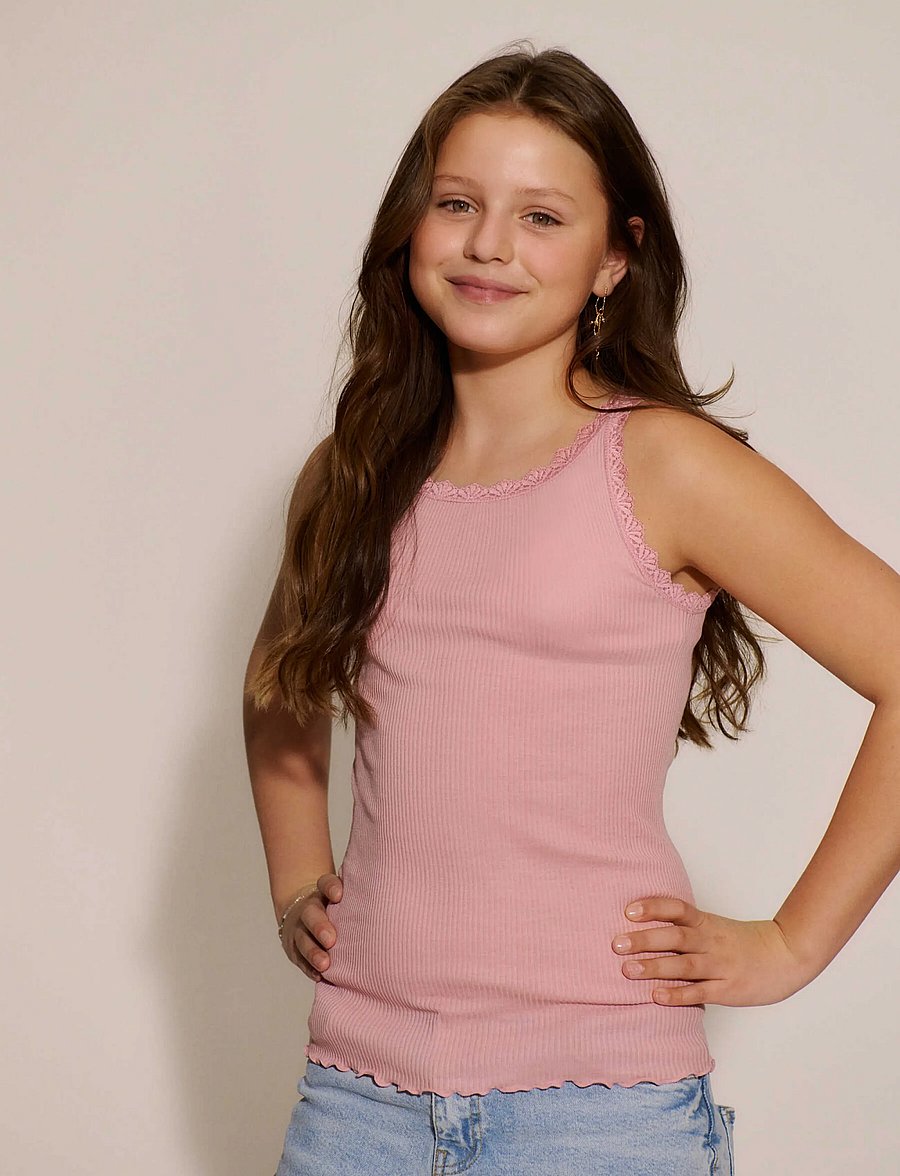 Rosemunde Kids - RKBalta Modal SL Lace Top - tanktops - ganache - 0