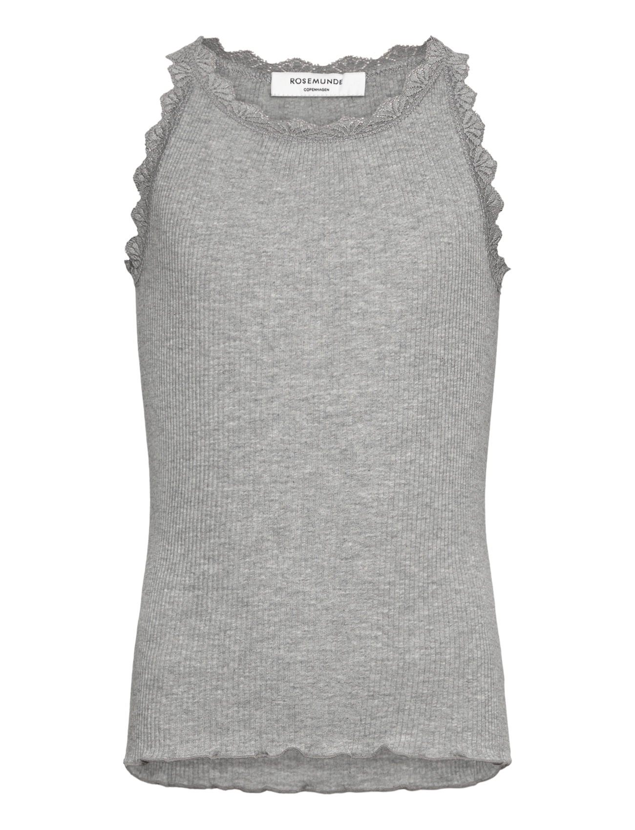 Rosemunde Kids RKBalta Modal SL Lace Top - Overdele - LIGHT GREY MELANGE / grey