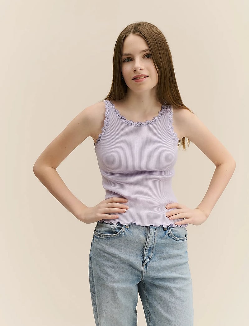 Rosemunde Kids - RKBalta Modal SL Lace Top - Ærmeløs undertrøje - purple heather - 3