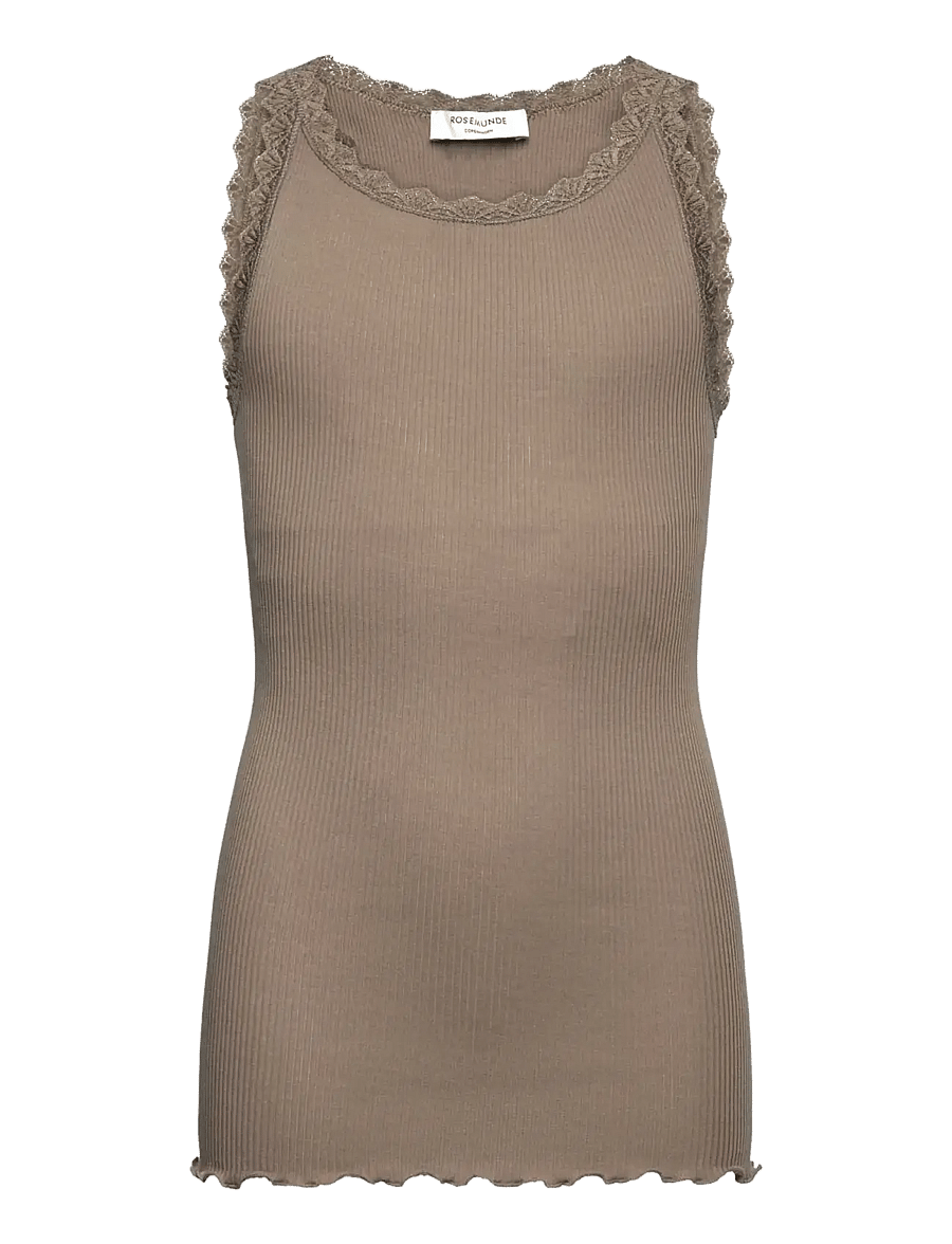Rosemunde Kids - RKBalta Modal SL Lace Top - tanktops - walnut - 1