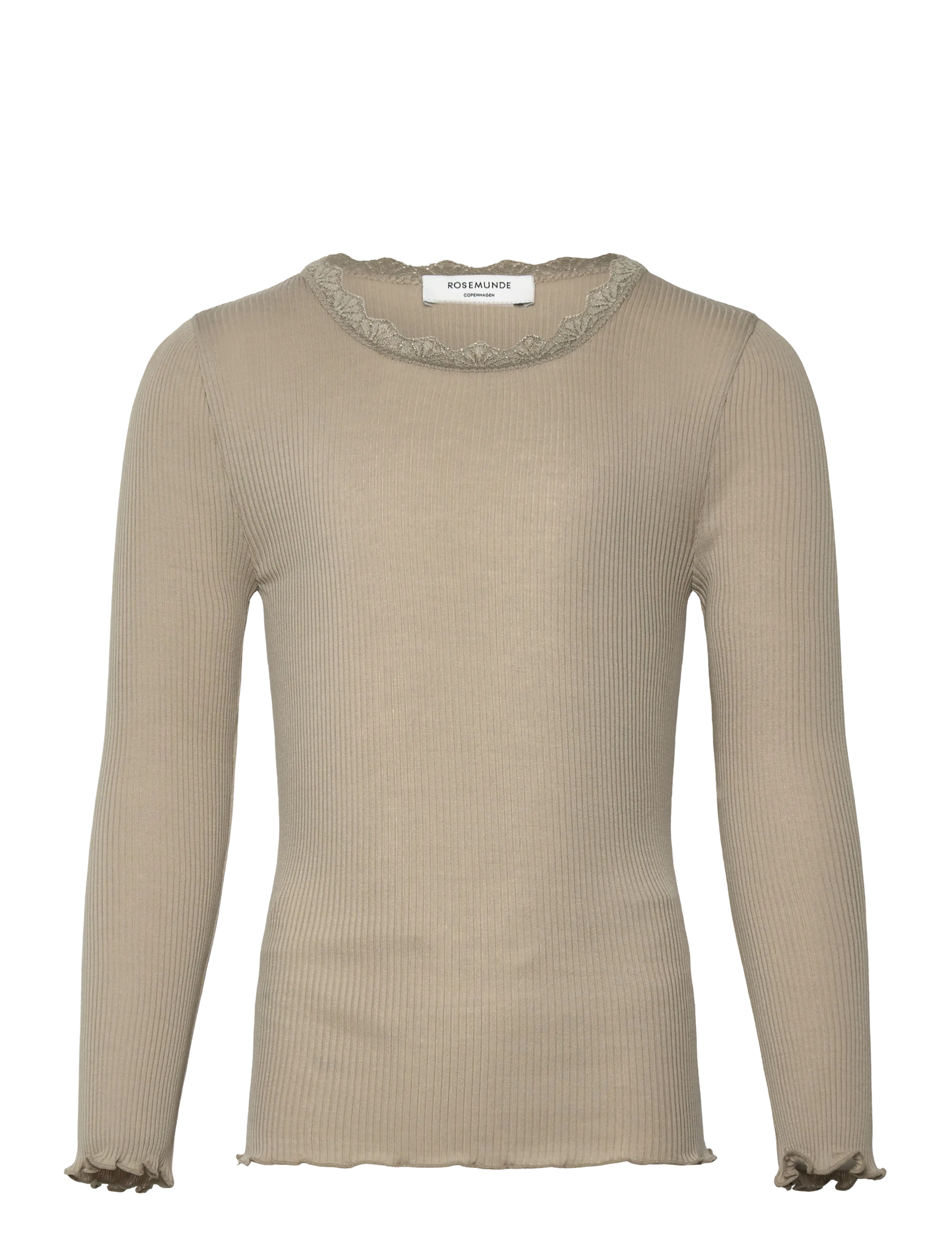 ROSEMUNDE Kinder Rkbalta Modal Ls Strickjacke T-Shirt Beige - 140 - Kinder