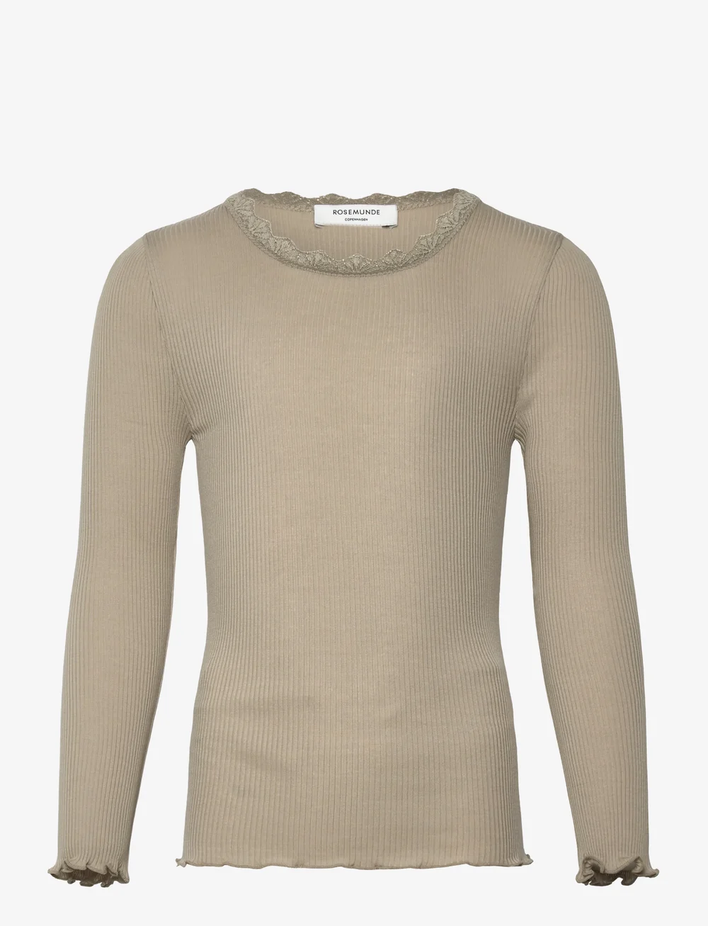 Rosemunde Kids - RKBalta Modal LS Lace T-shirt - langærmede t-shirts - abbey stone - 0