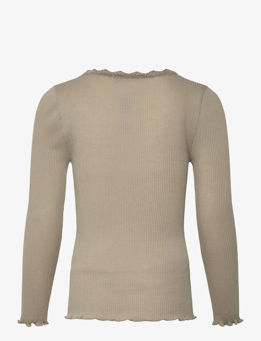 Rosemunde Kids - RKBalta Modal LS Lace T-shirt - langærmede t-shirts - abbey stone - 1