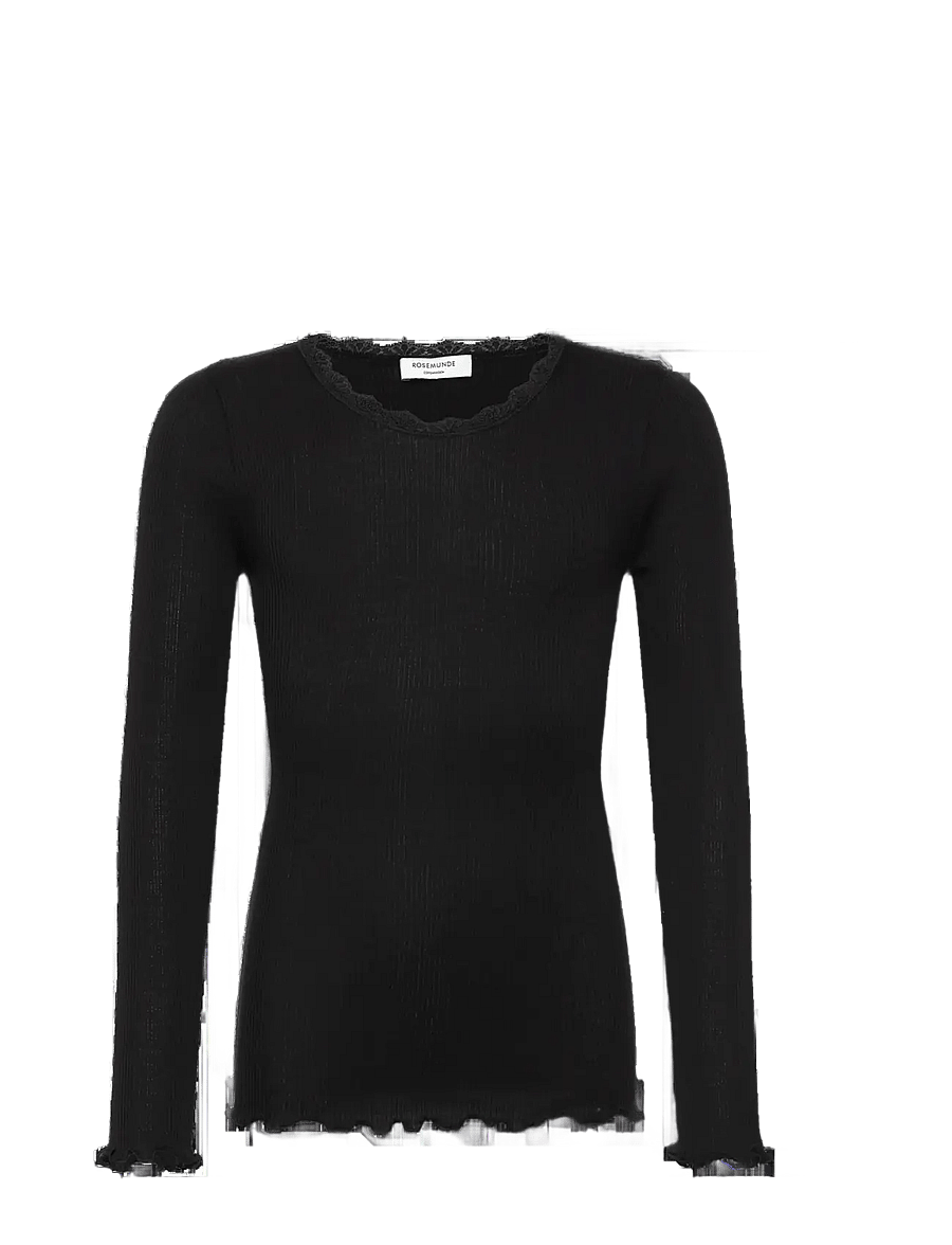 Rosemunde Kids - RKBalta Modal LS Lace T-shirt - t-shirts à manches longues - black - 1