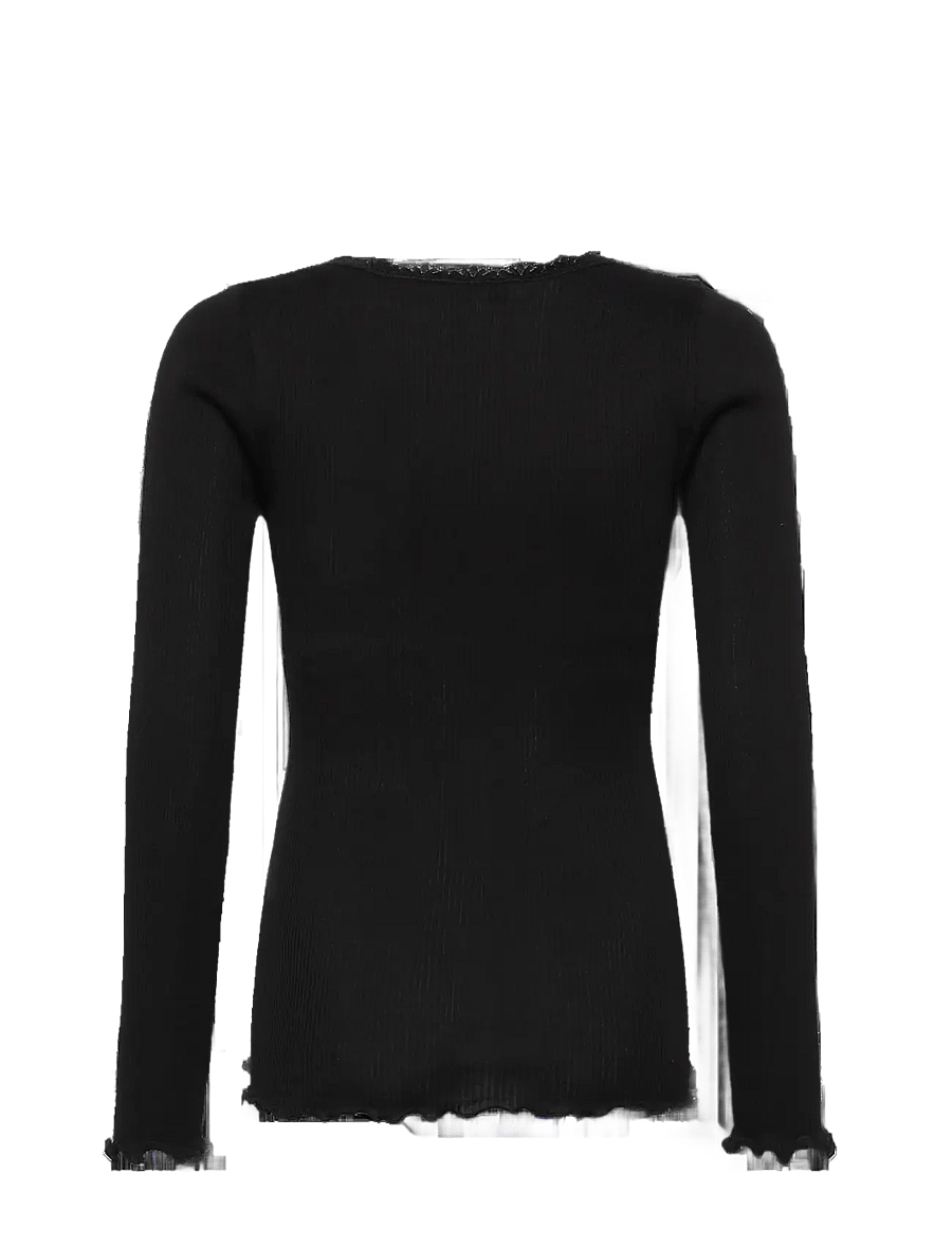 Rosemunde Kids - RKBalta Modal LS Lace T-shirt - t-shirts à manches longues - black - 2