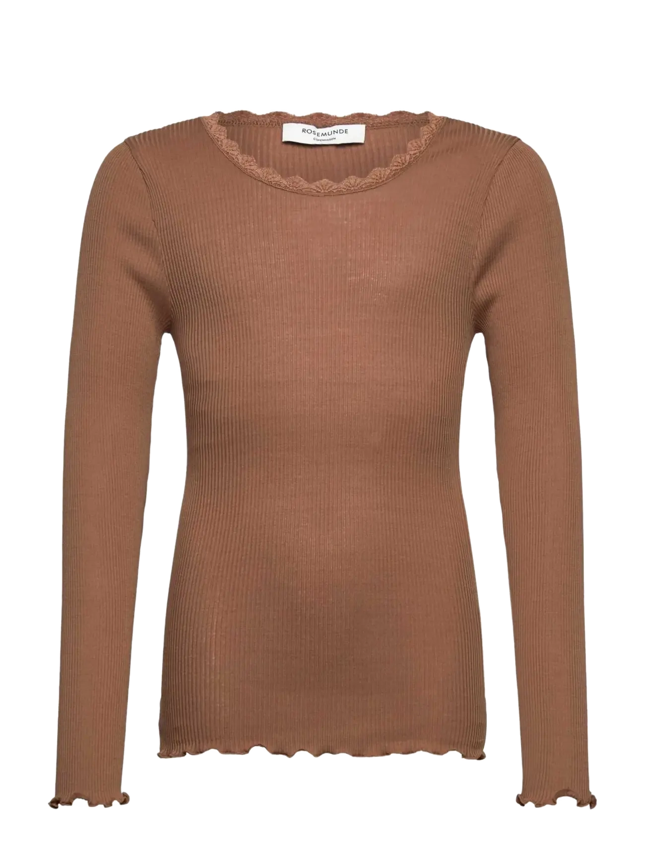 Rosemunde Kids RKBalta Modal LS Lace T-shirt - T-shirts - COCA MOCHA / brown