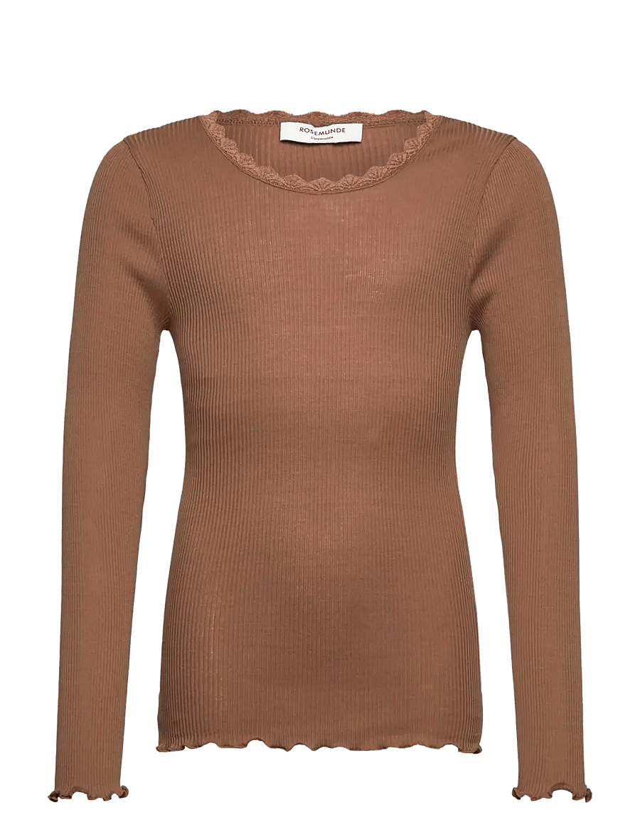 Rosemunde Kids - RKBalta Modal LS Lace T-shirt - langärmelig - coca mocha - 0