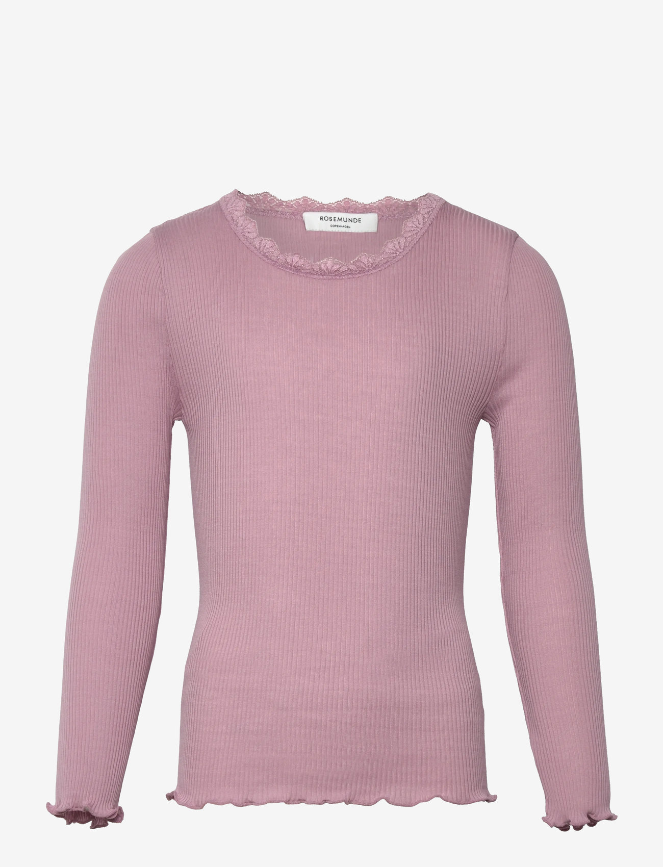 Rosemunde Kids - RKBalta LS T-shirt w/lace - långärmade t-shirts - dawn pink - 0