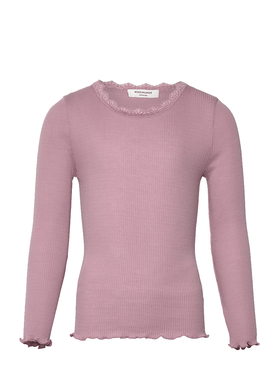 Rosemunde Kids - RKBalta Modal LS Lace T-shirt - t-shirts à manches longues - dawn pink - 0