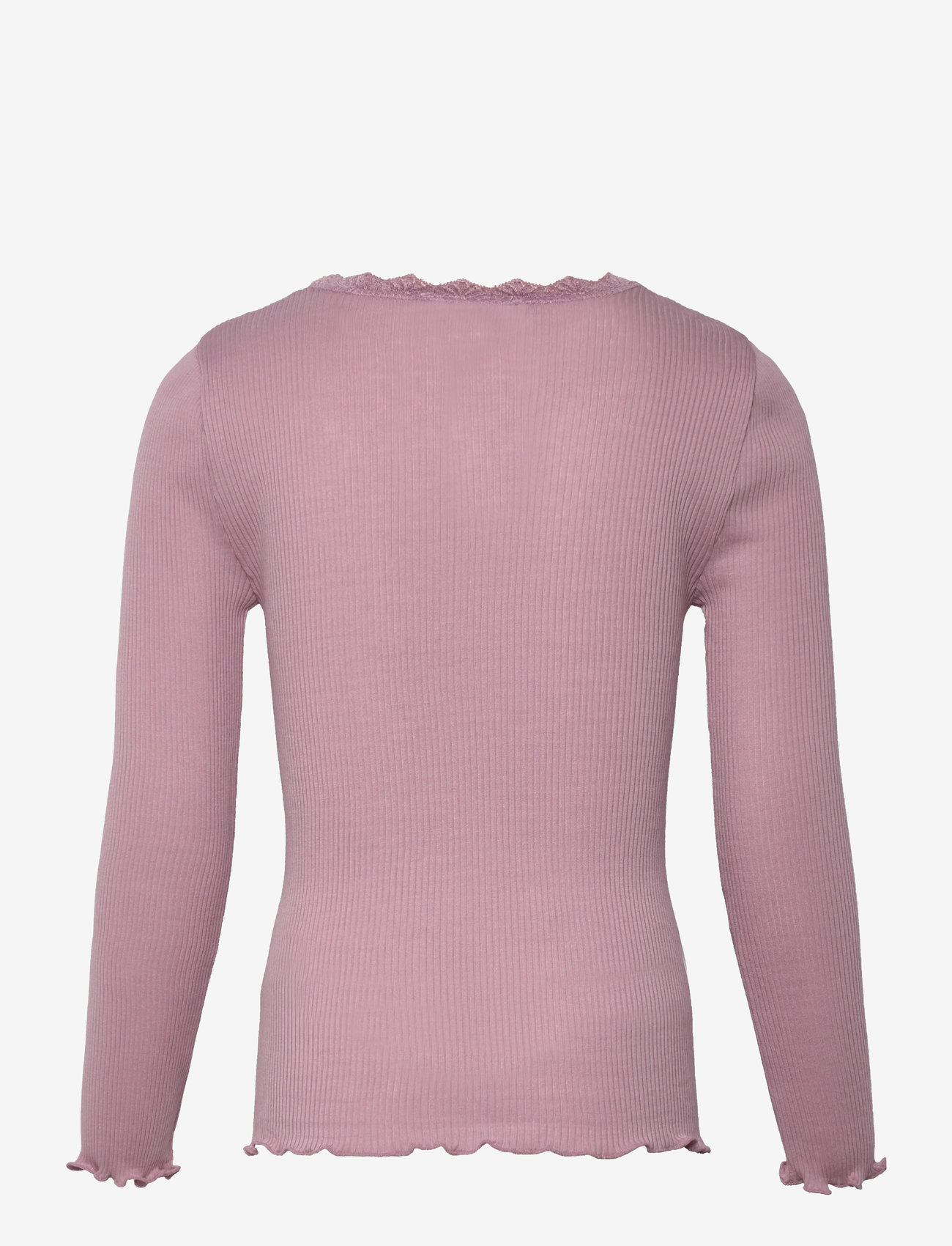 Rosemunde Kids - RKBalta LS T-shirt w/lace - långärmade t-shirts - dawn pink - 1