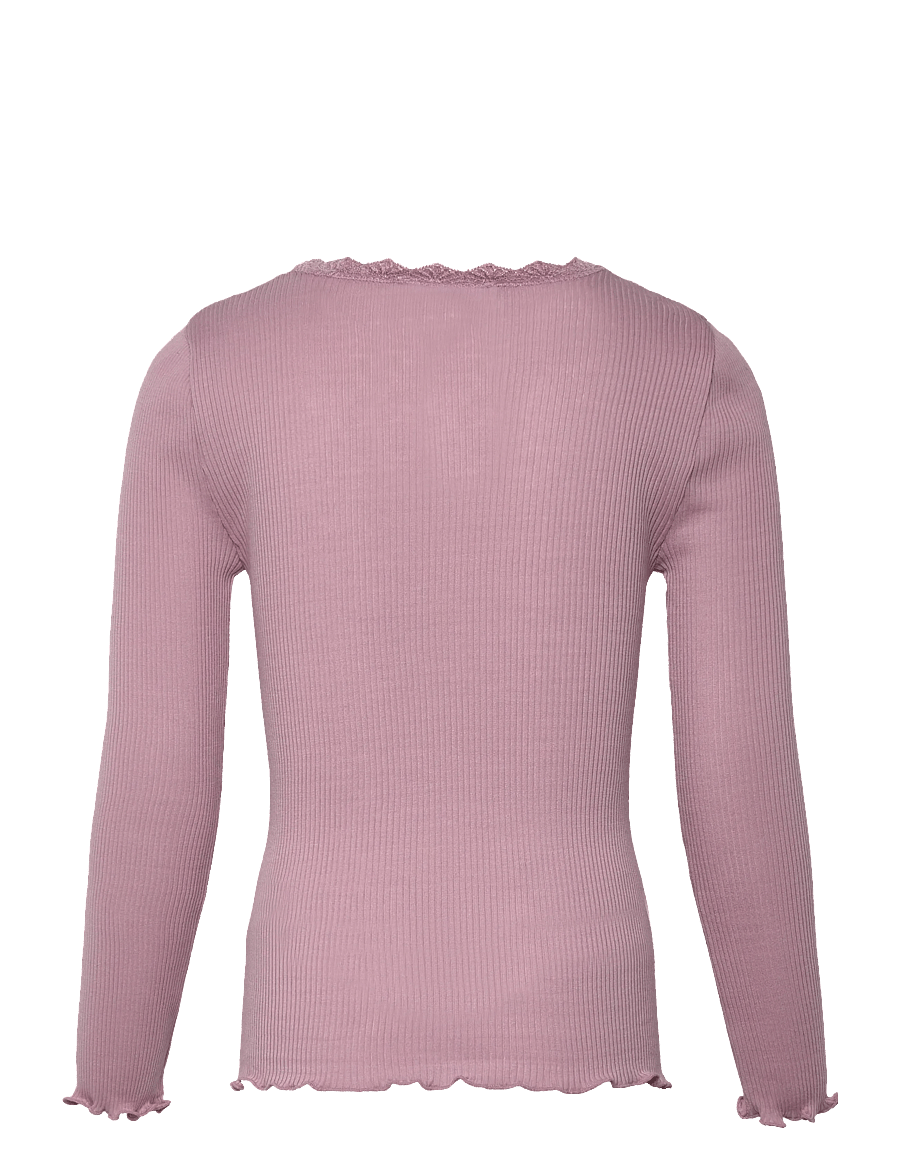Rosemunde Kids - RKBalta Modal LS Lace T-shirt - t-shirts à manches longues - dawn pink - 1