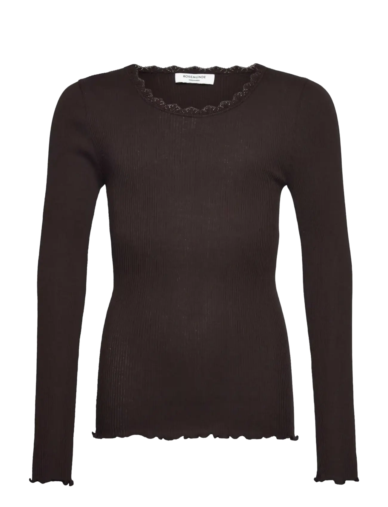 Rosemunde Kids RKBalta Modal LS Lace T-shirt - Pikkade varrukatega T-särgid - FUDGE / brown