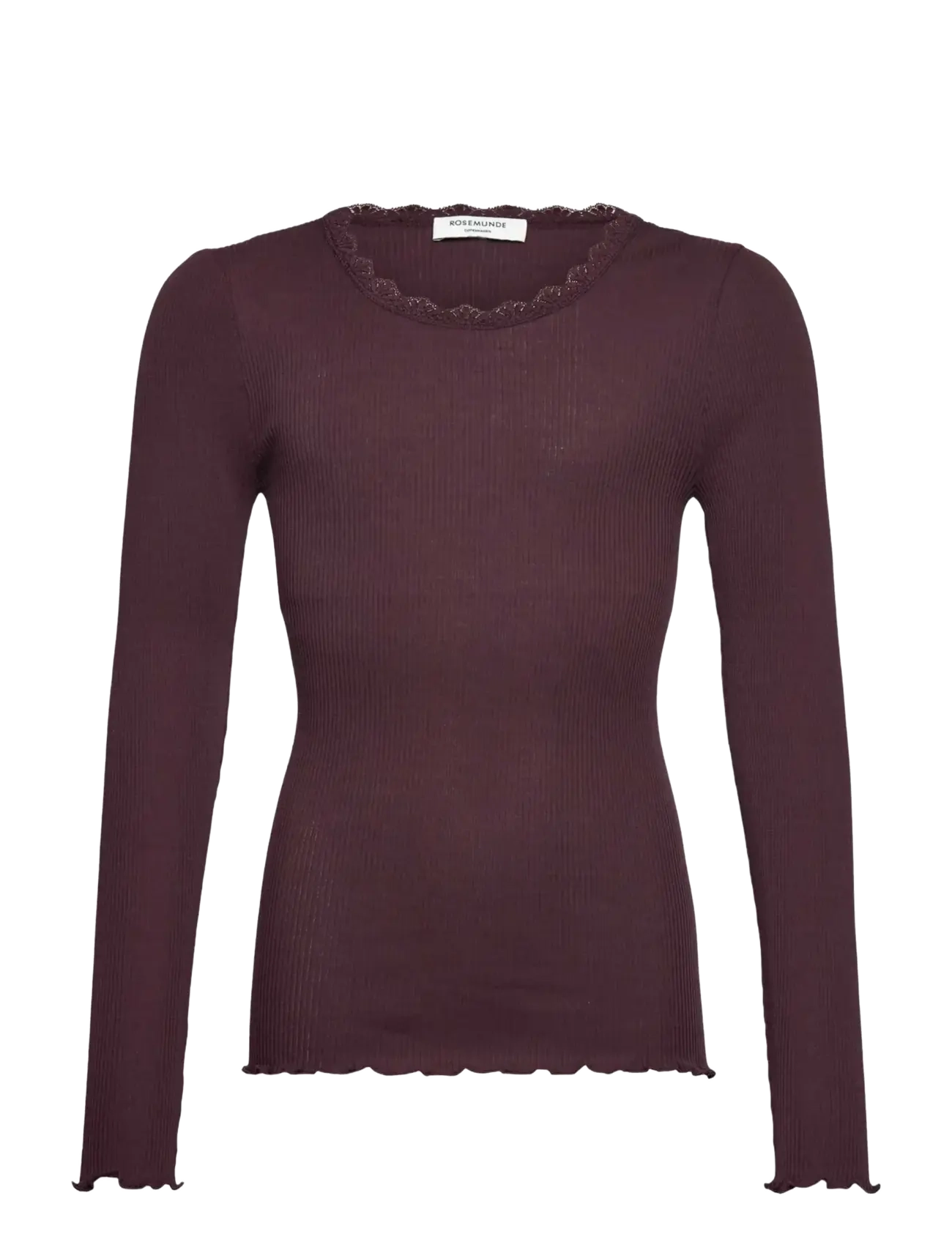 Rosemunde Kids RKBalta Modal LS Lace T-shirt - Pikkade varrukatega T-särgid - GANACHE / burgundy