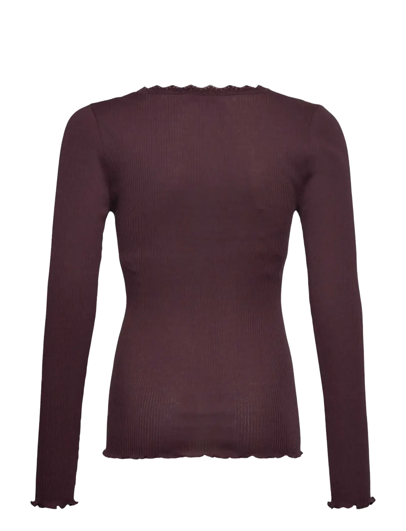 Rosemunde Kids - RKBalta Modal LS Lace T-shirt - pikkade varrukatega t-särgid - ganache - 1